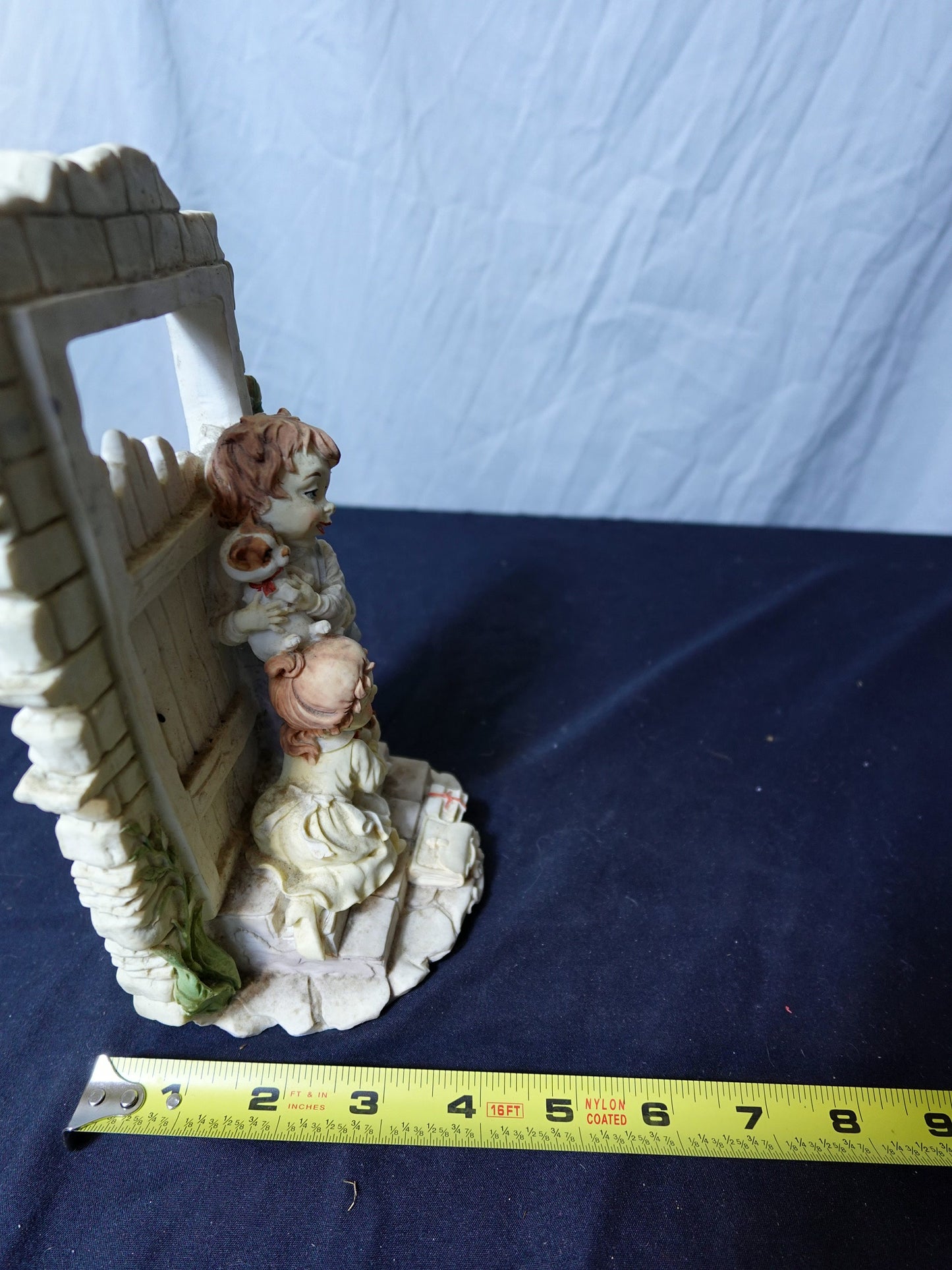 Children Figurine with Cat and Dog - Ceramic