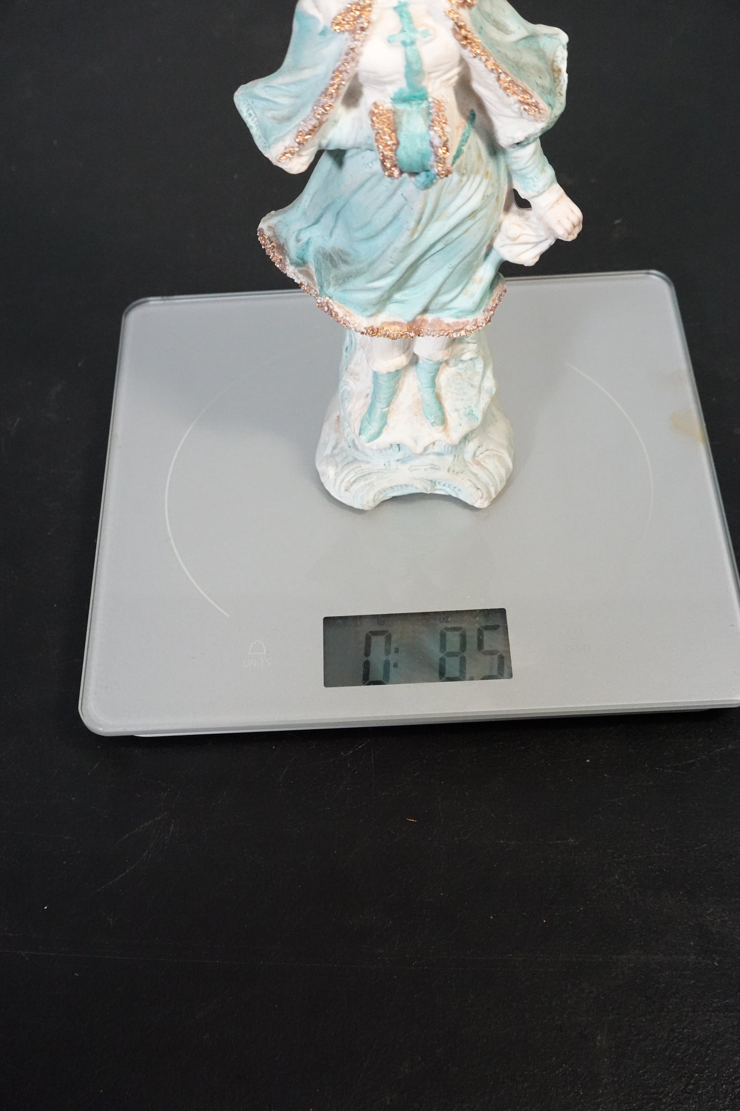 Porcelain Figurine Girl in Blue Dress with Hat