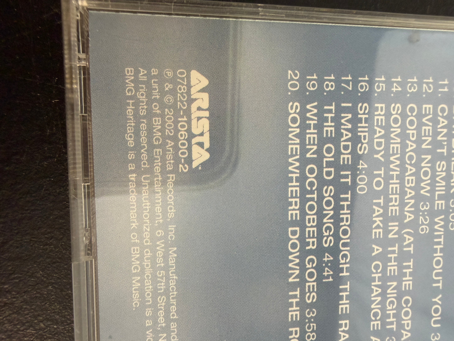 Barry Manilow Ultimate Manilow CD Album Arista - photo 5