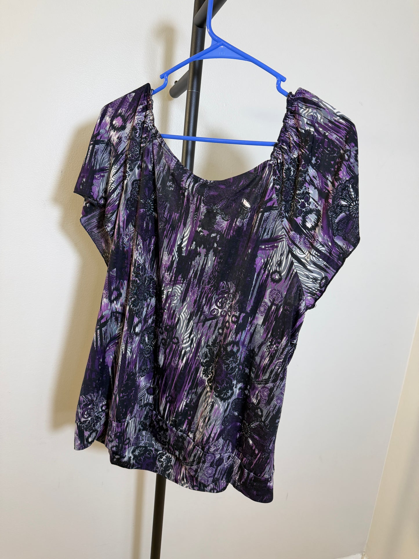 Claudia Richard Women's Top Purple Print Size M - photo 3