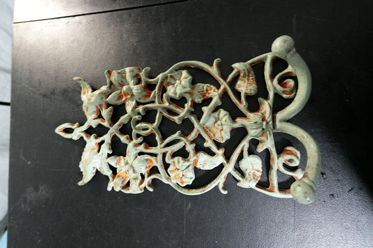 Wall Hanging Cast Iron Floral Dual Coat/Towel Rack 15.5" x 8"