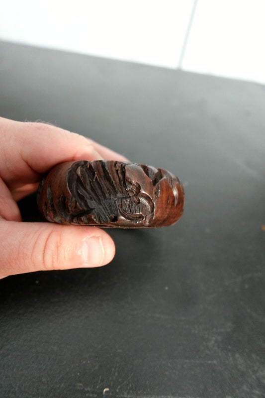 Carved Wooden Bangle Bracelet