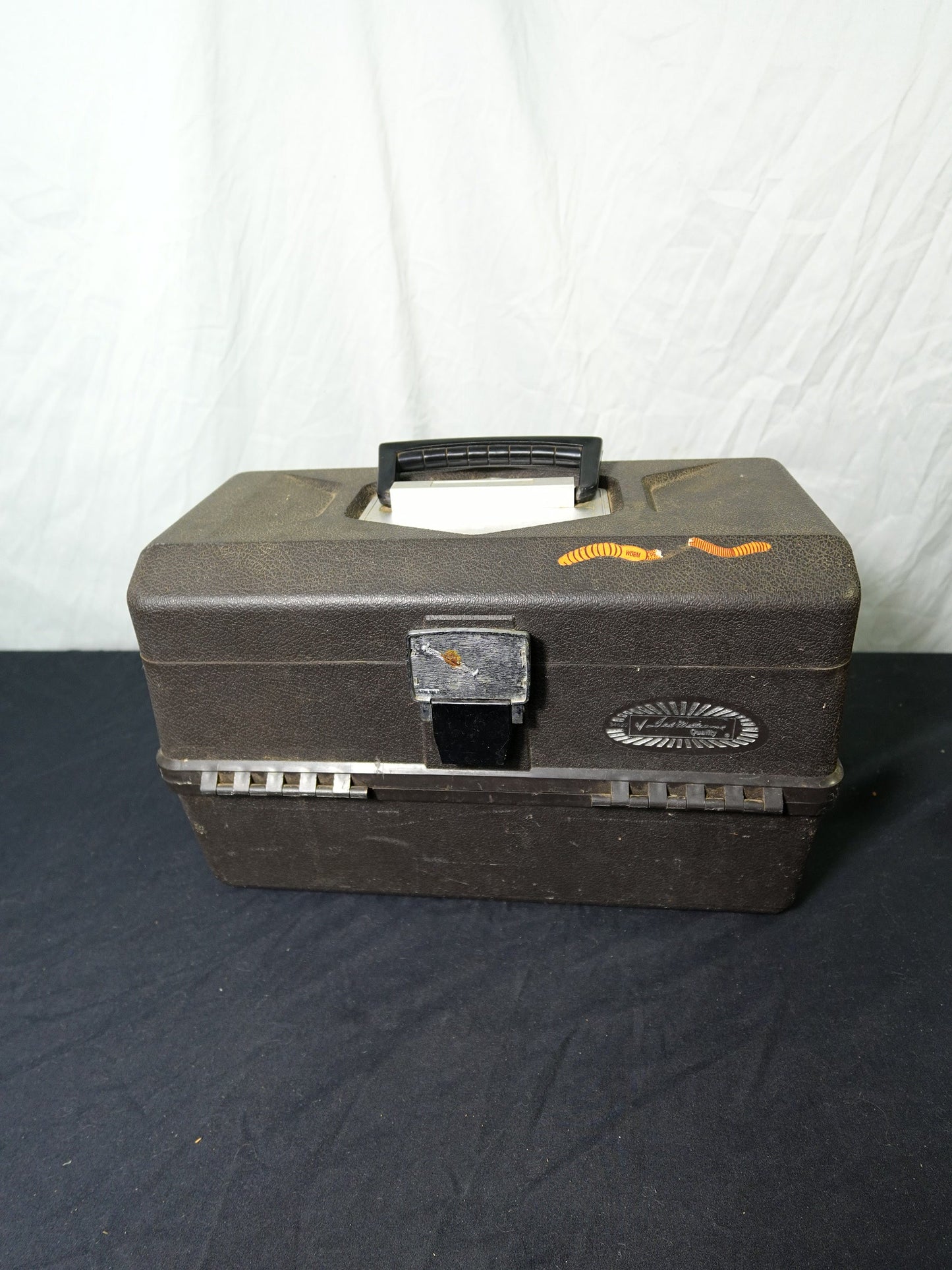 Vintage Old Pal Plastic Tackle Box Black 2 Trays PF-4000