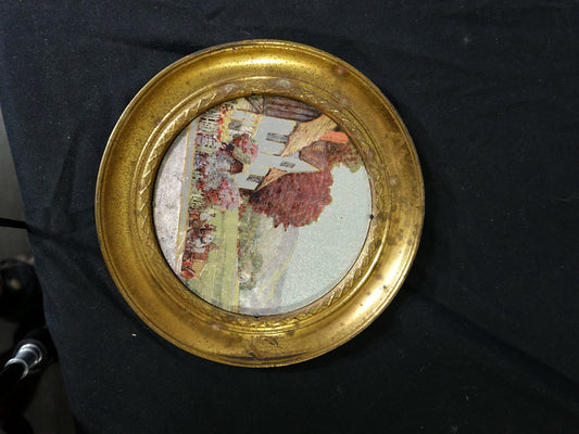 Vintage Solid Brass Wall Hanging Plate Foil Art Made in England