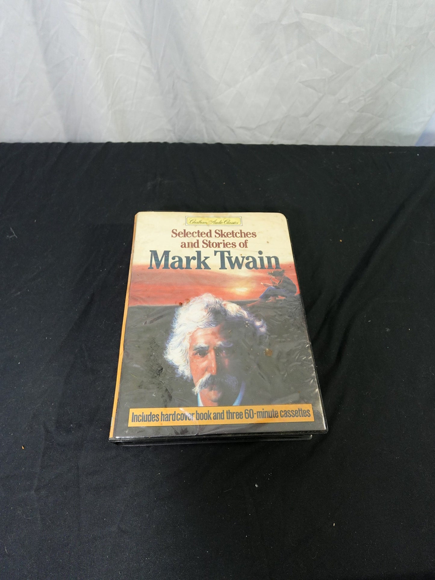 Vintage Mark Twain Selected Sketches and Stories of Mark Twain Illustrated Book with 3 Cassettes by Chatham Audio