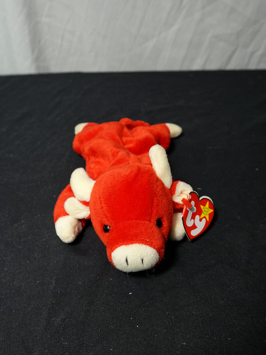Ty Beanie Baby Snort Red Bull Plush Toy