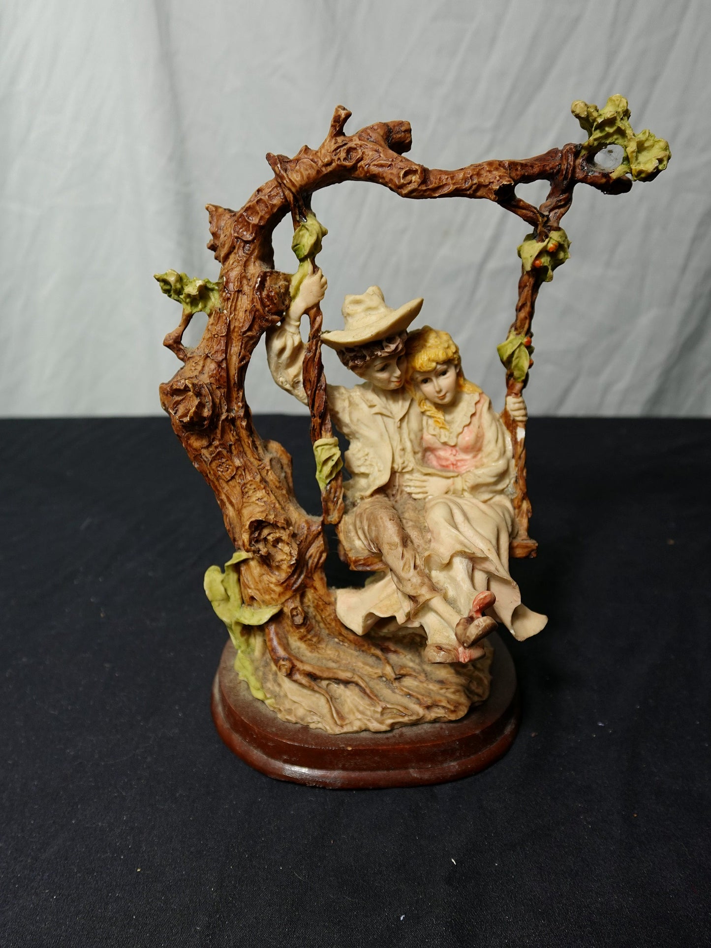 Vintage Romantic Couple on the Tree Swing Figurine by SATIS-5 S