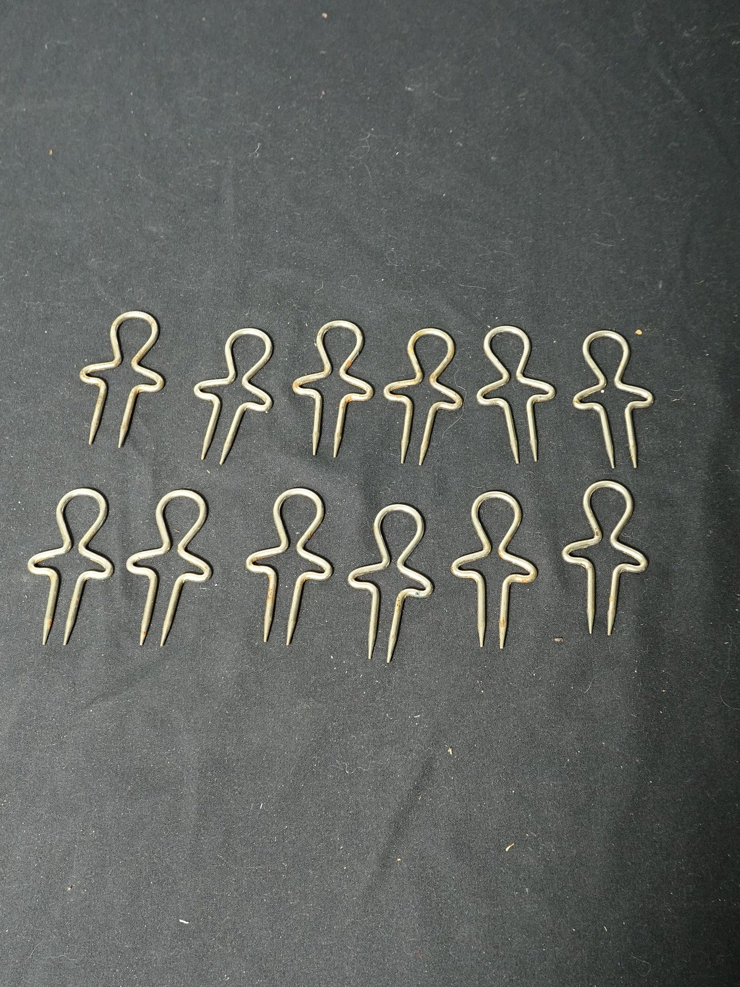 Set of 12 Vintage Metal Wavy Hairpin Clips