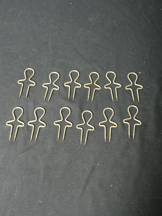 Set of 12 Vintage Metal Wavy Hairpin Clips
