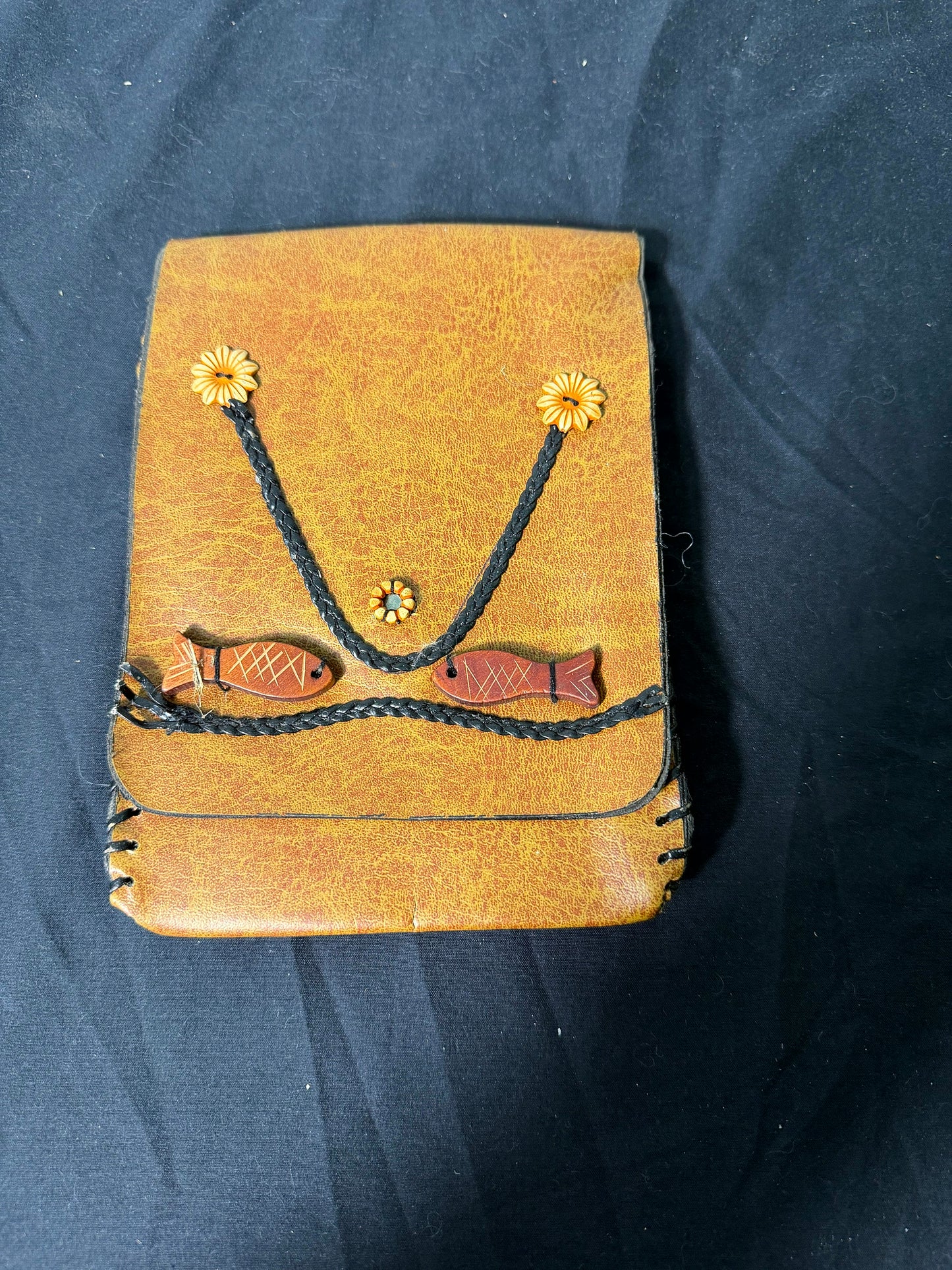 Leather Wallet with Fish Design