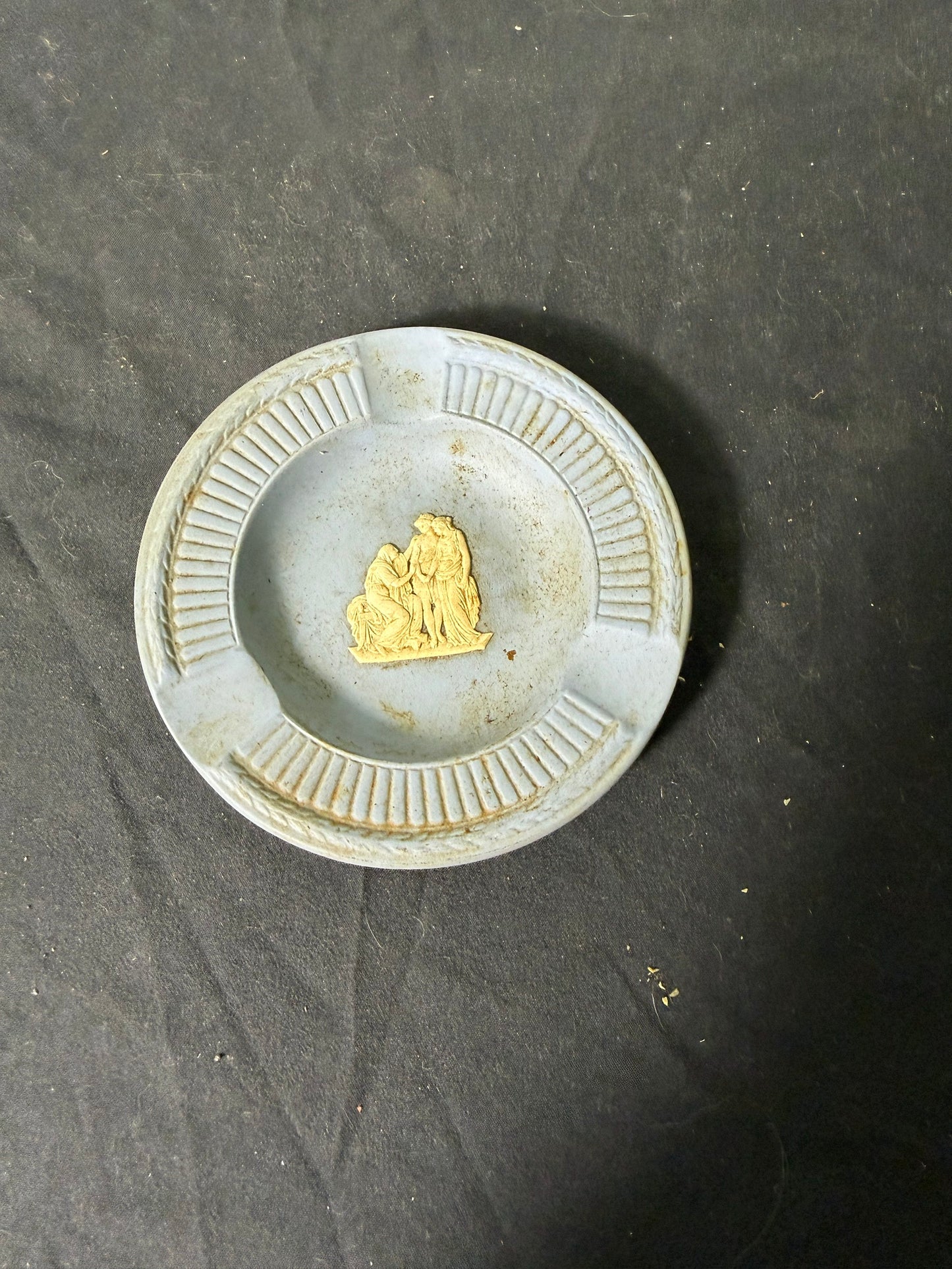 Wedgwood Blue Jasperware Ashtray Made in England