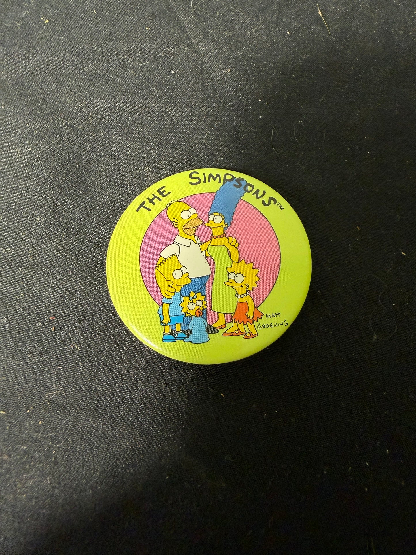 Vintage The Simpsons Metal, Plastic Button Pin