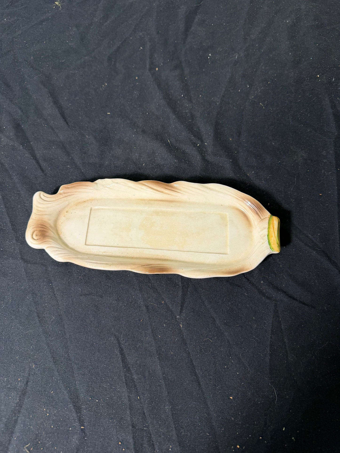Ceramic Decorative Tray - Green and Brown Accents - Approx. 10 inches