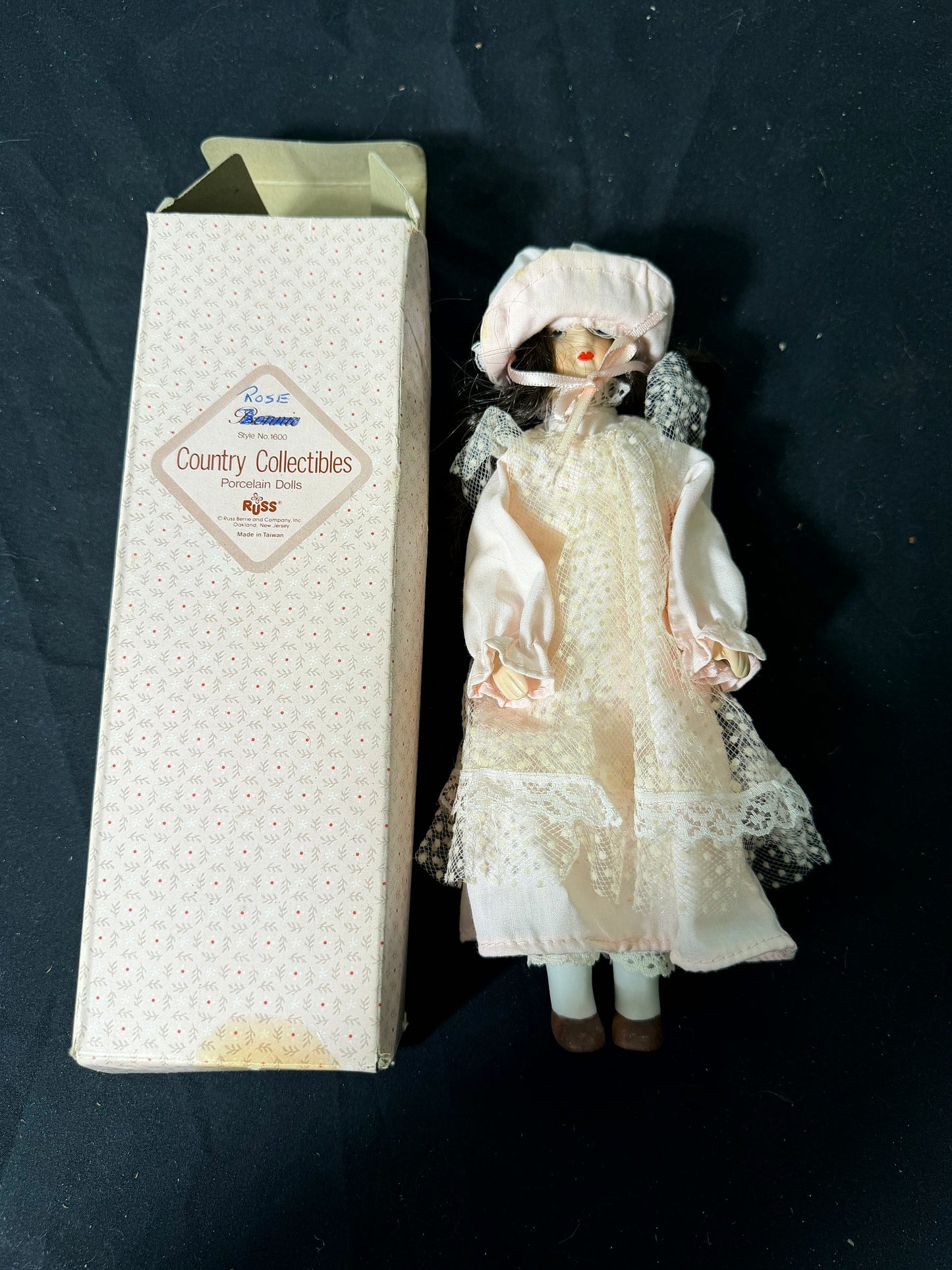 Rose Bonnet Country Collectibles Porcelain Doll