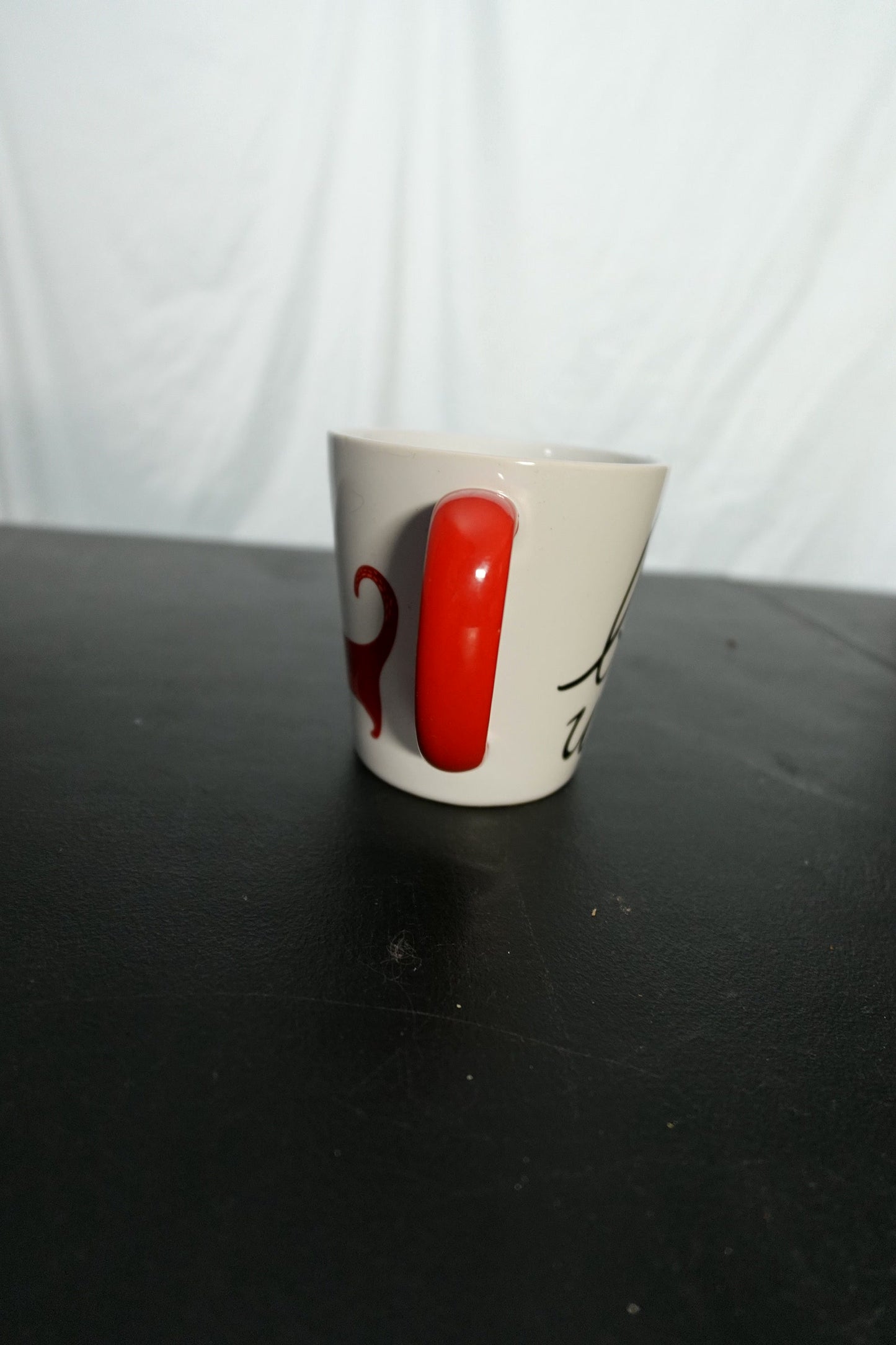 Vintage Spring Dachshund Dog Mug - Red and White Ceramic