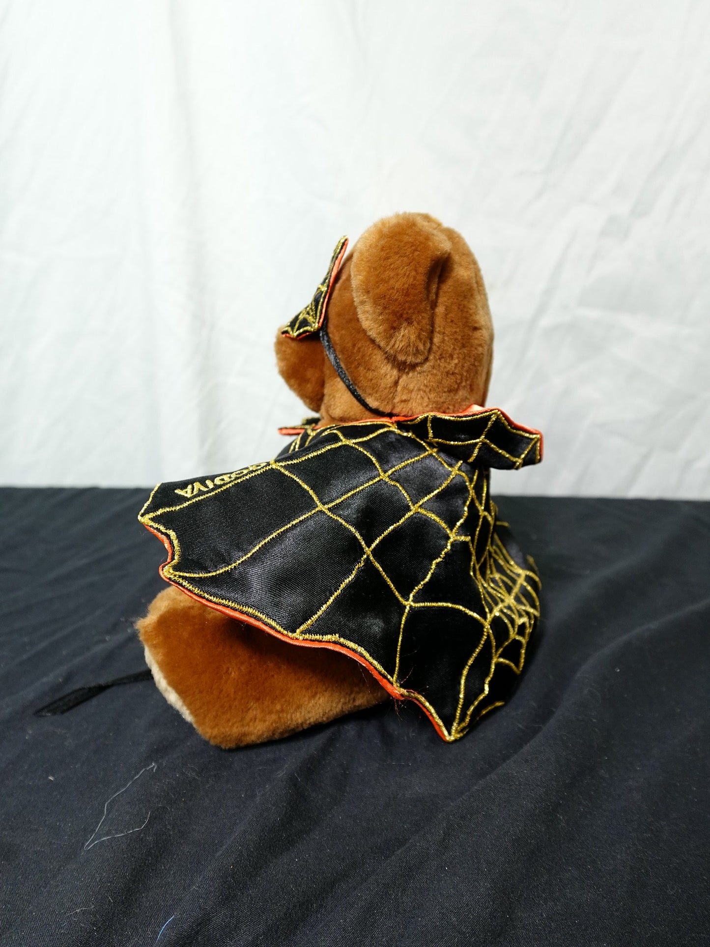 Godiva Halloween Bear Plush Spider Web Mask Cape 8 Inch