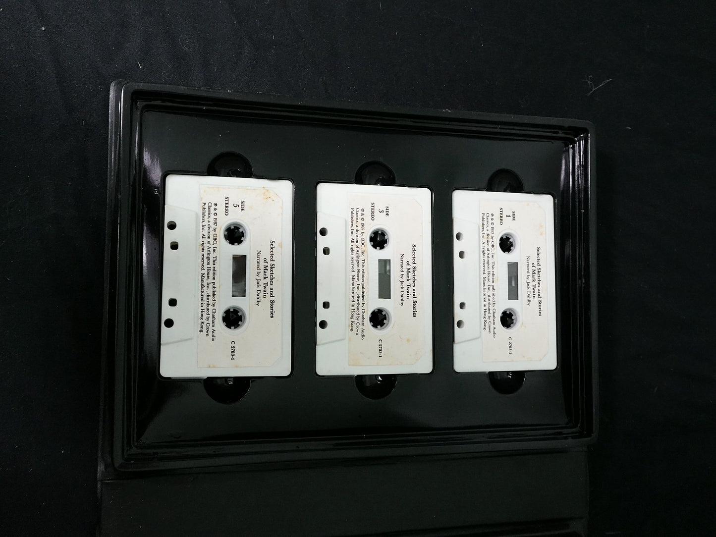 Vintage Mark Twain Selected Sketches and Stories of Mark Twain Illustrated Book with 3 Cassettes by Chatham Audio