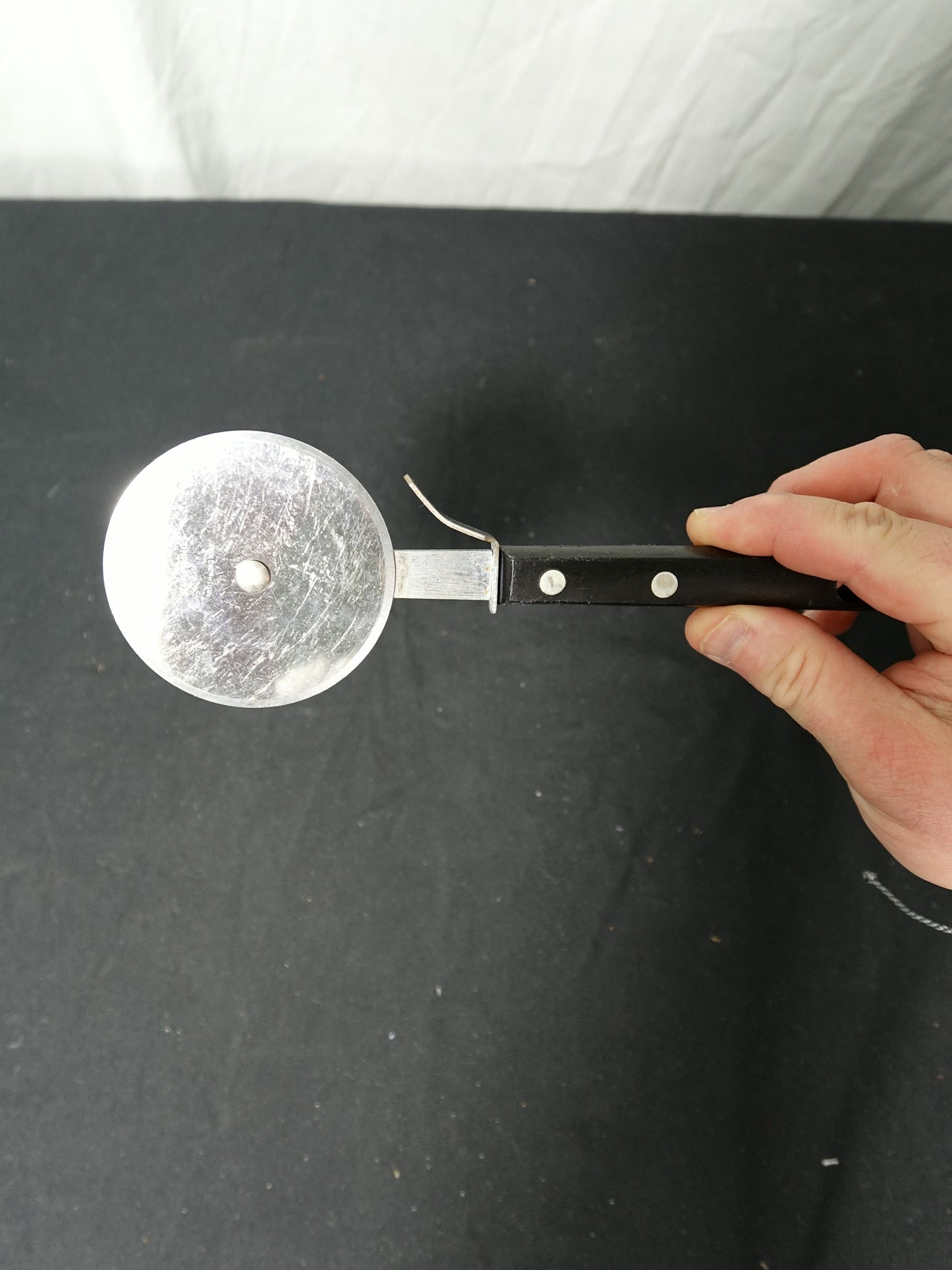 Stainless Steel Pizza Cutter with Black Handle