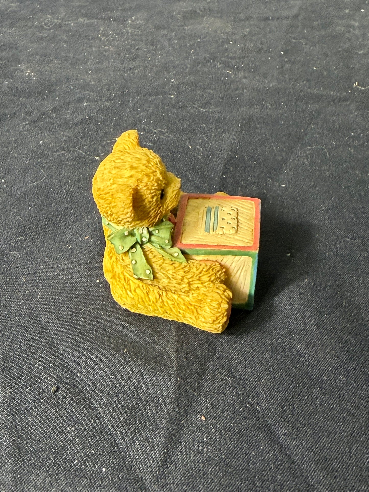 Enesco Corporation Priscilla Hillman Resin Figurine Bear with Block