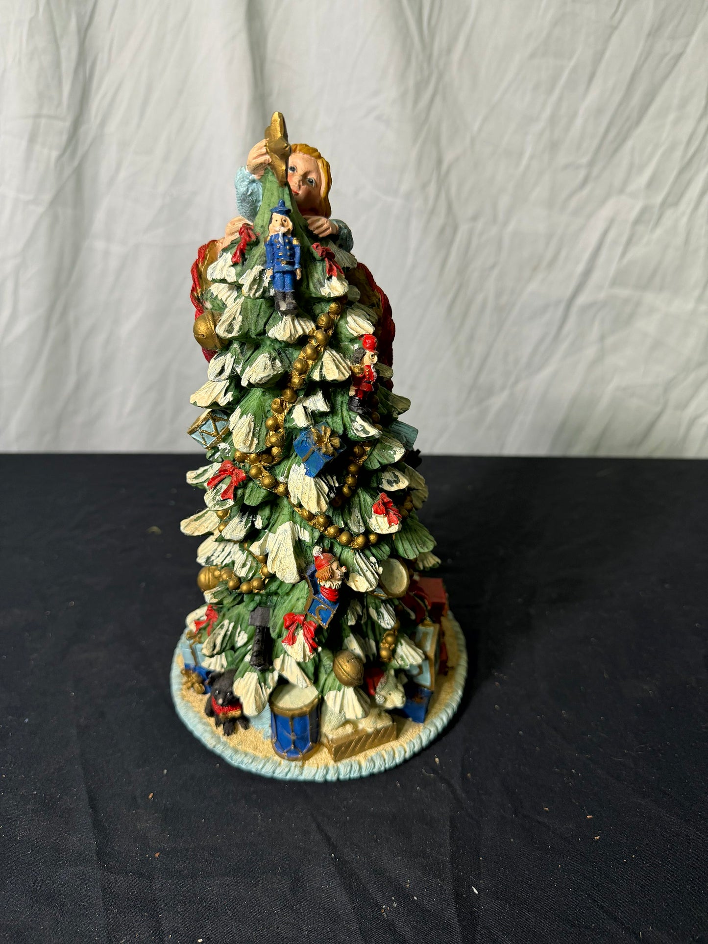 Santa Holding Child With Christmas Tree Figurine #20504-1