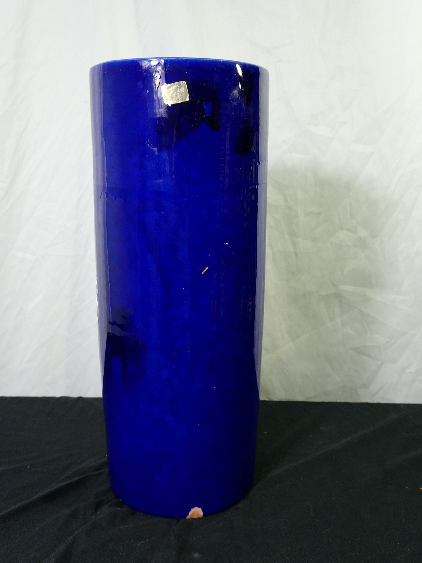 Tall Ceramic Floral Umbrella Holder Vase Blue White Design