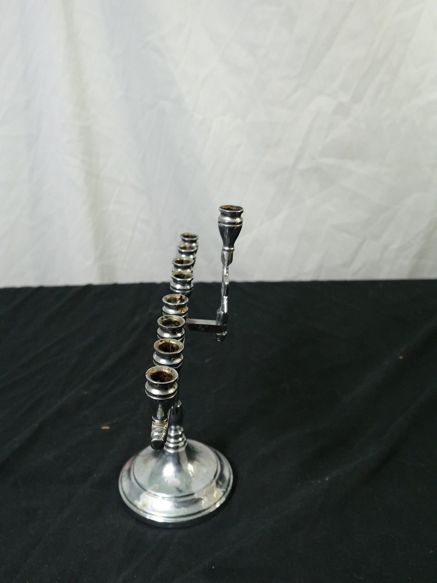 Vintage Silver Plated Hanukkah Menorah Star of David Judaica