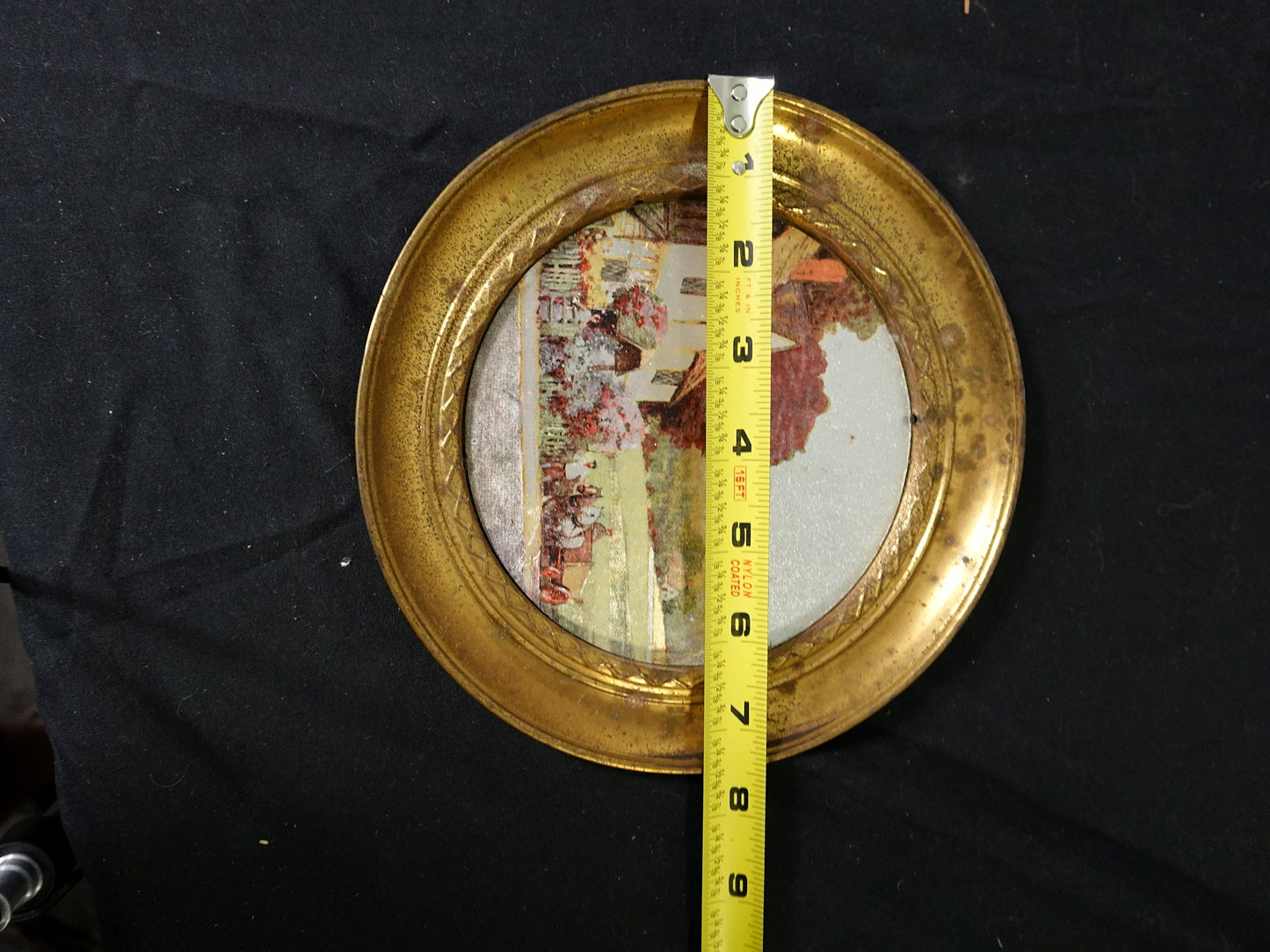 Vintage Solid Brass Wall Hanging Plate Foil Art Made in England