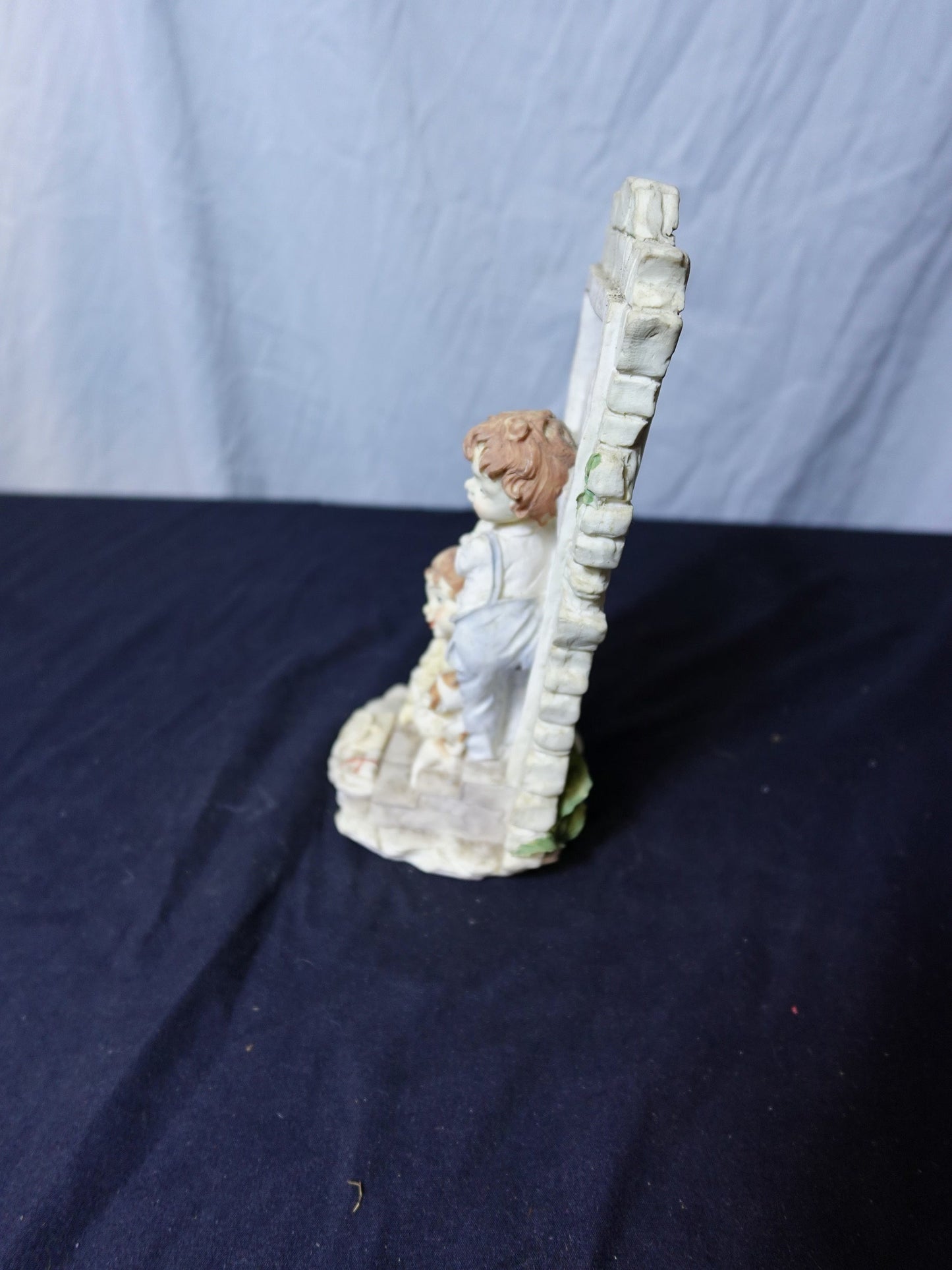 Children Figurine with Cat and Dog - Ceramic