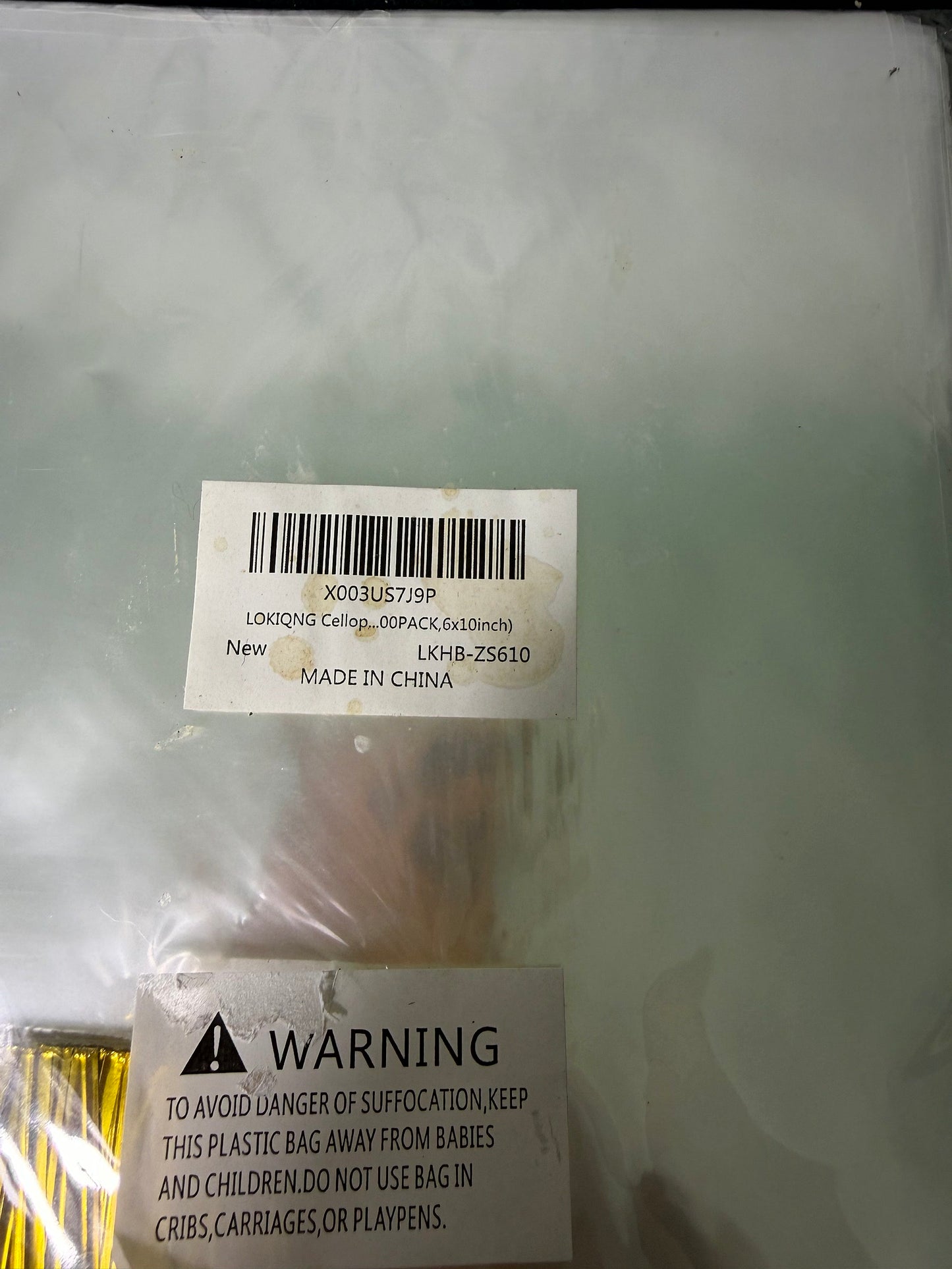 LOKIQNG Cellophane Bags 6x10 inch 100 Pack