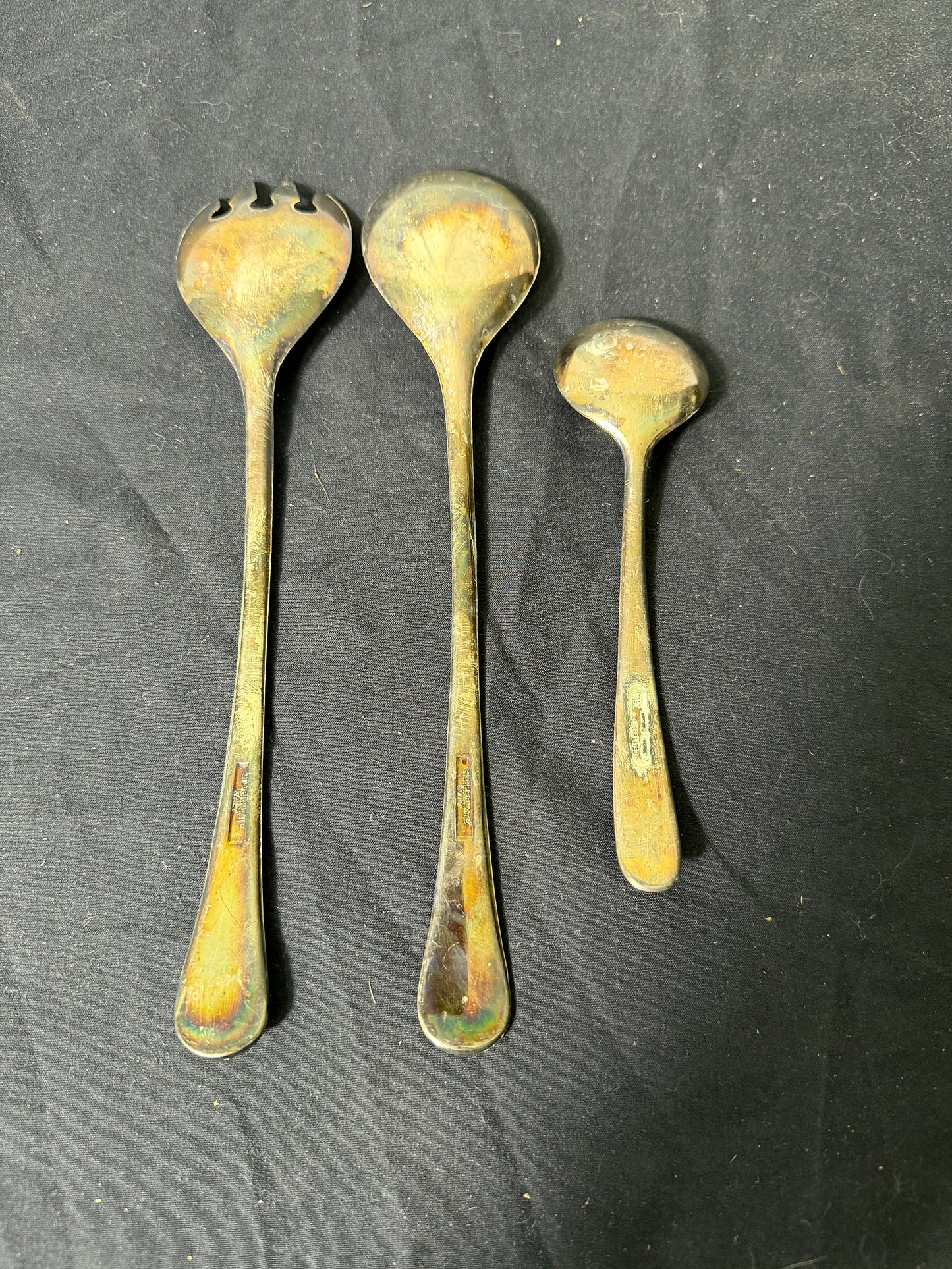 Silverplate Serving Utensils Set of 3 Italy