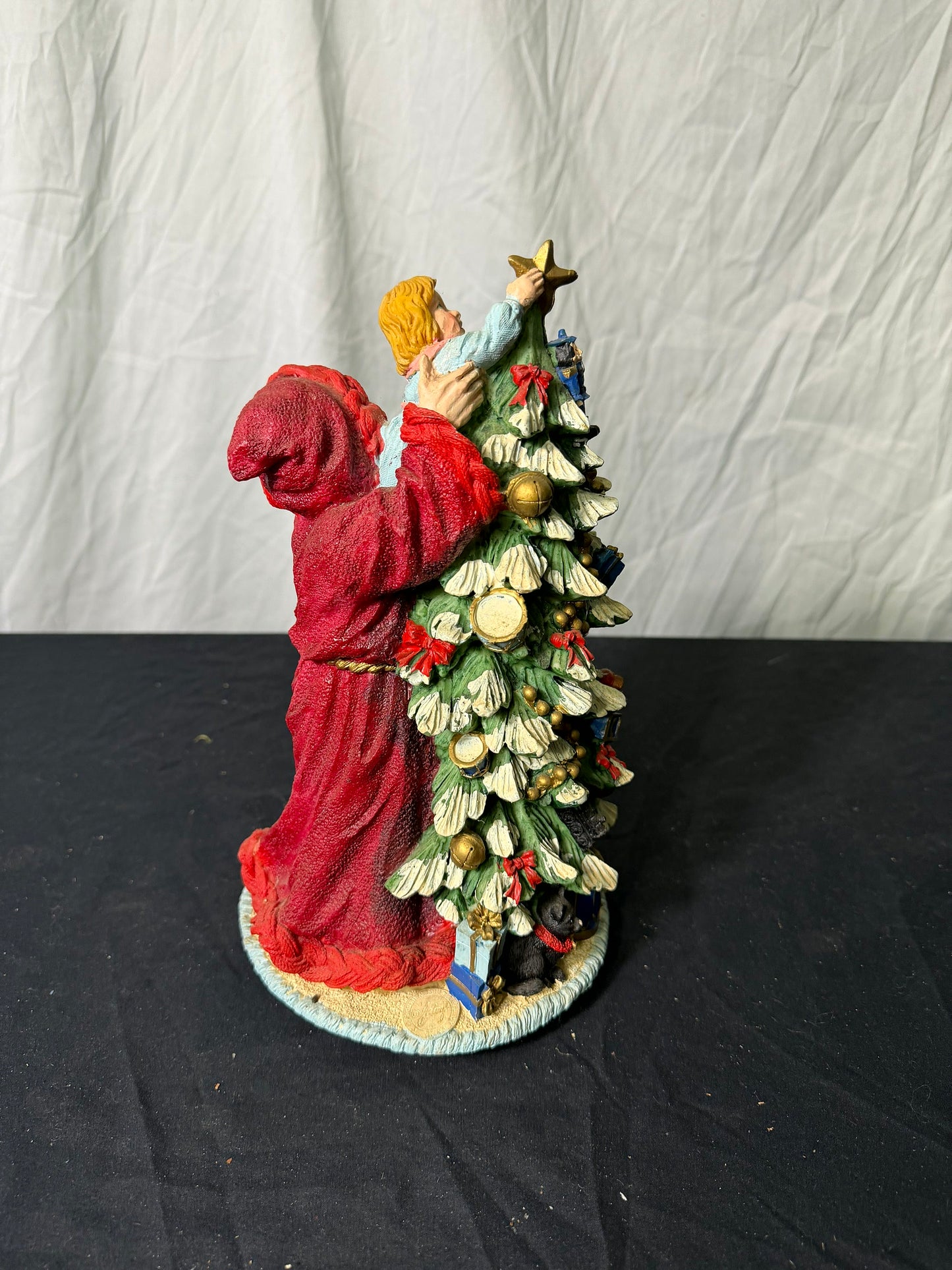 Santa Holding Child With Christmas Tree Figurine #20504-1