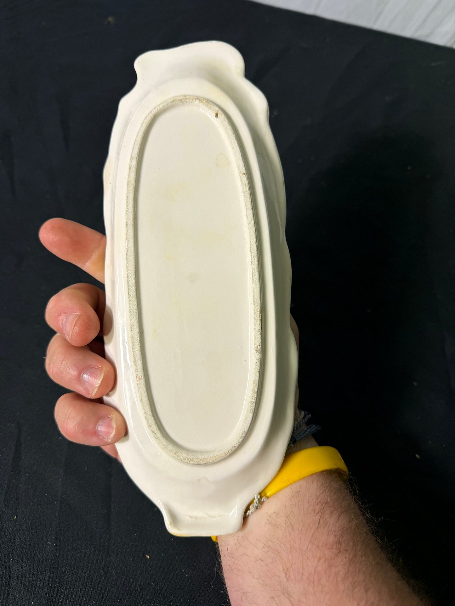 Ceramic Decorative Tray - Green and Brown Accents - Approx. 10 inches