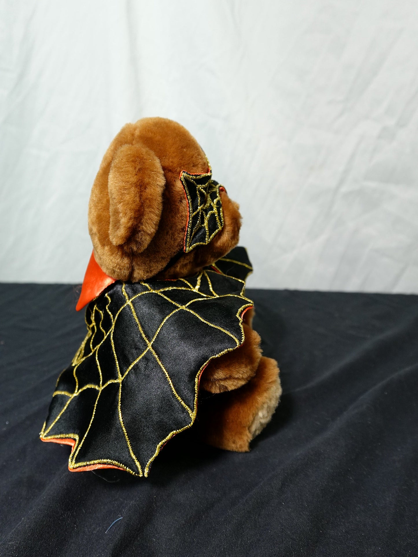 Godiva Halloween Bear Plush Spider Web Mask Cape 8 Inch