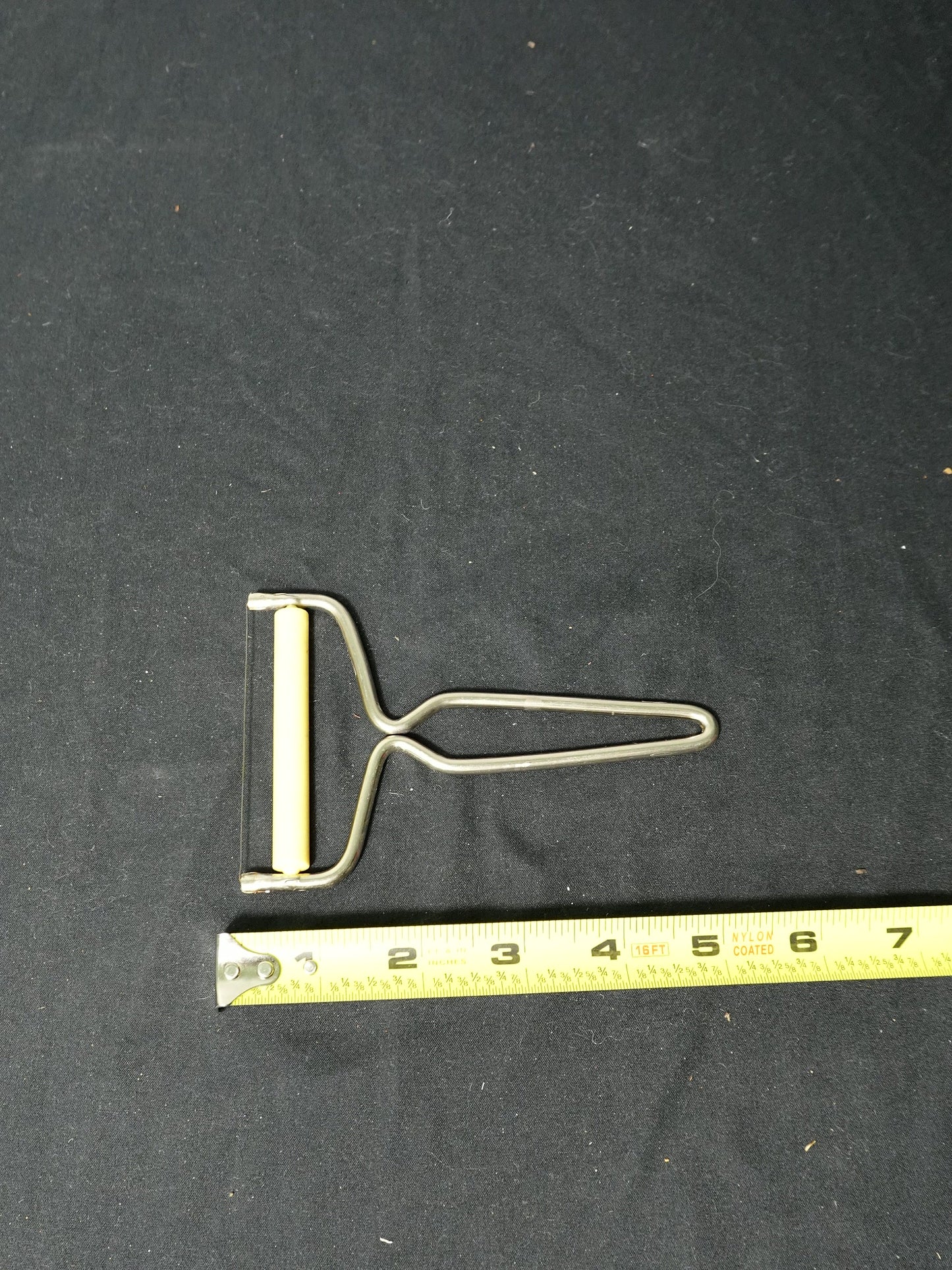 Vintage Metal Cheese Cutter with Yellow Handle