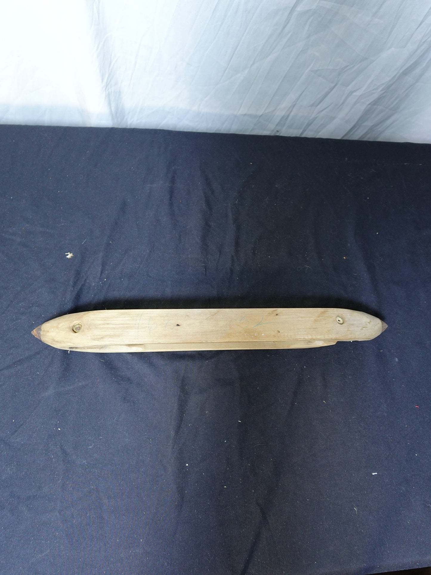 Vintage Wooden Weaving Loom Boat Shuttle with Metal Tips
