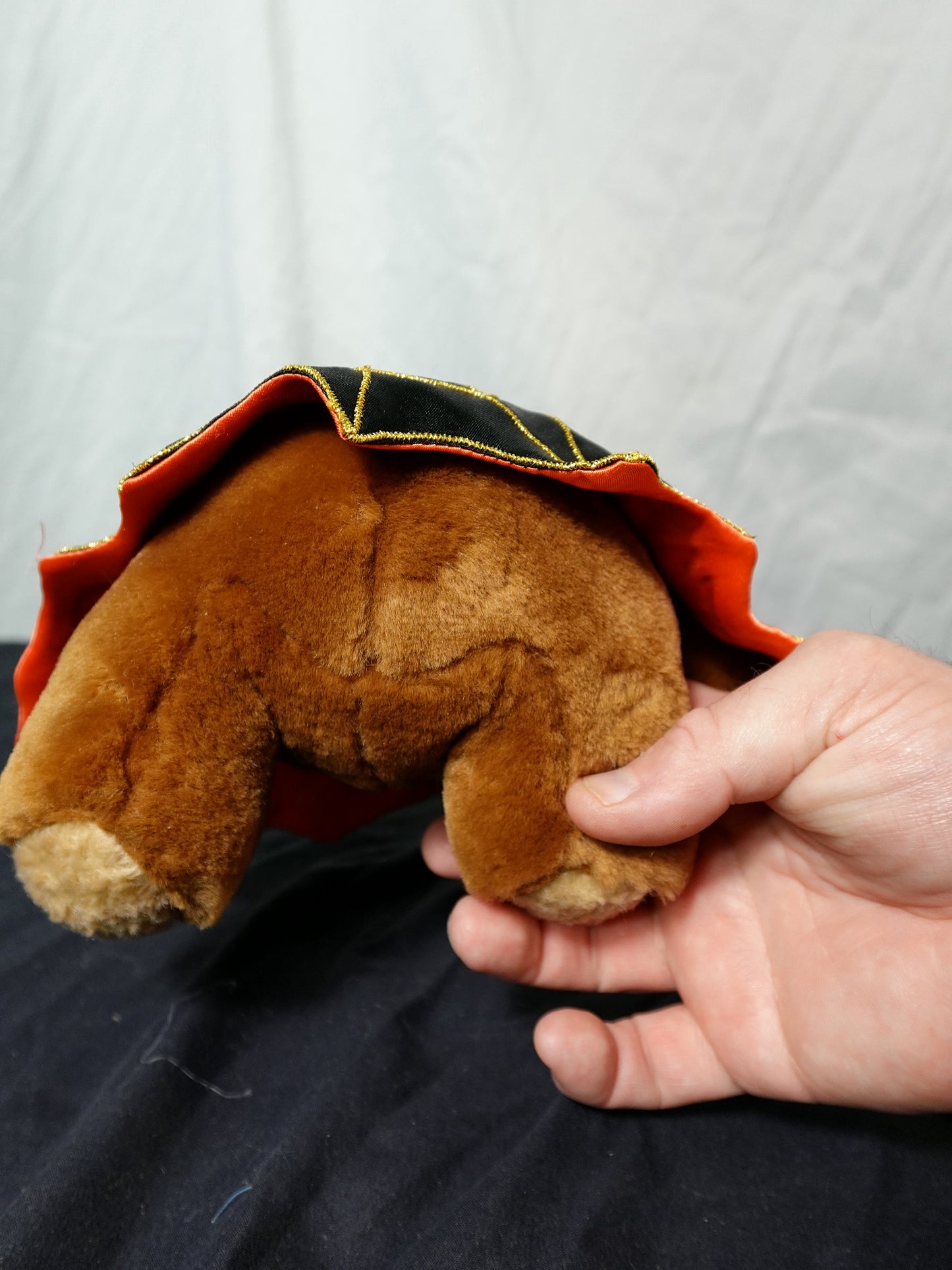 Godiva Halloween Bear Plush Spider Web Mask Cape 8 Inch