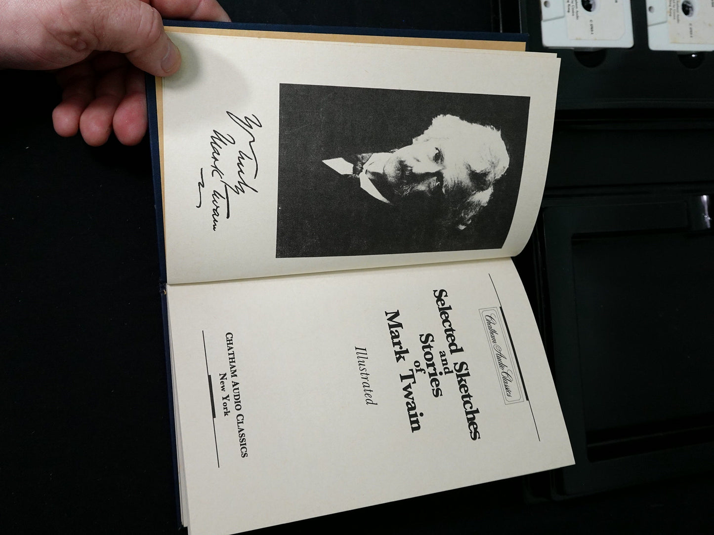 Vintage Mark Twain Selected Sketches and Stories of Mark Twain Illustrated Book with 3 Cassettes by Chatham Audio