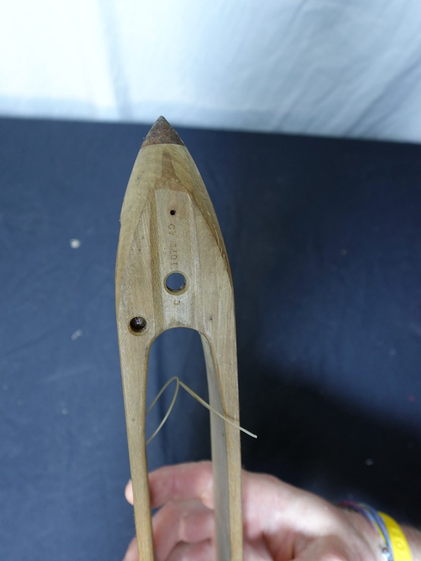 Wooden Loom Shuttle with Thread
