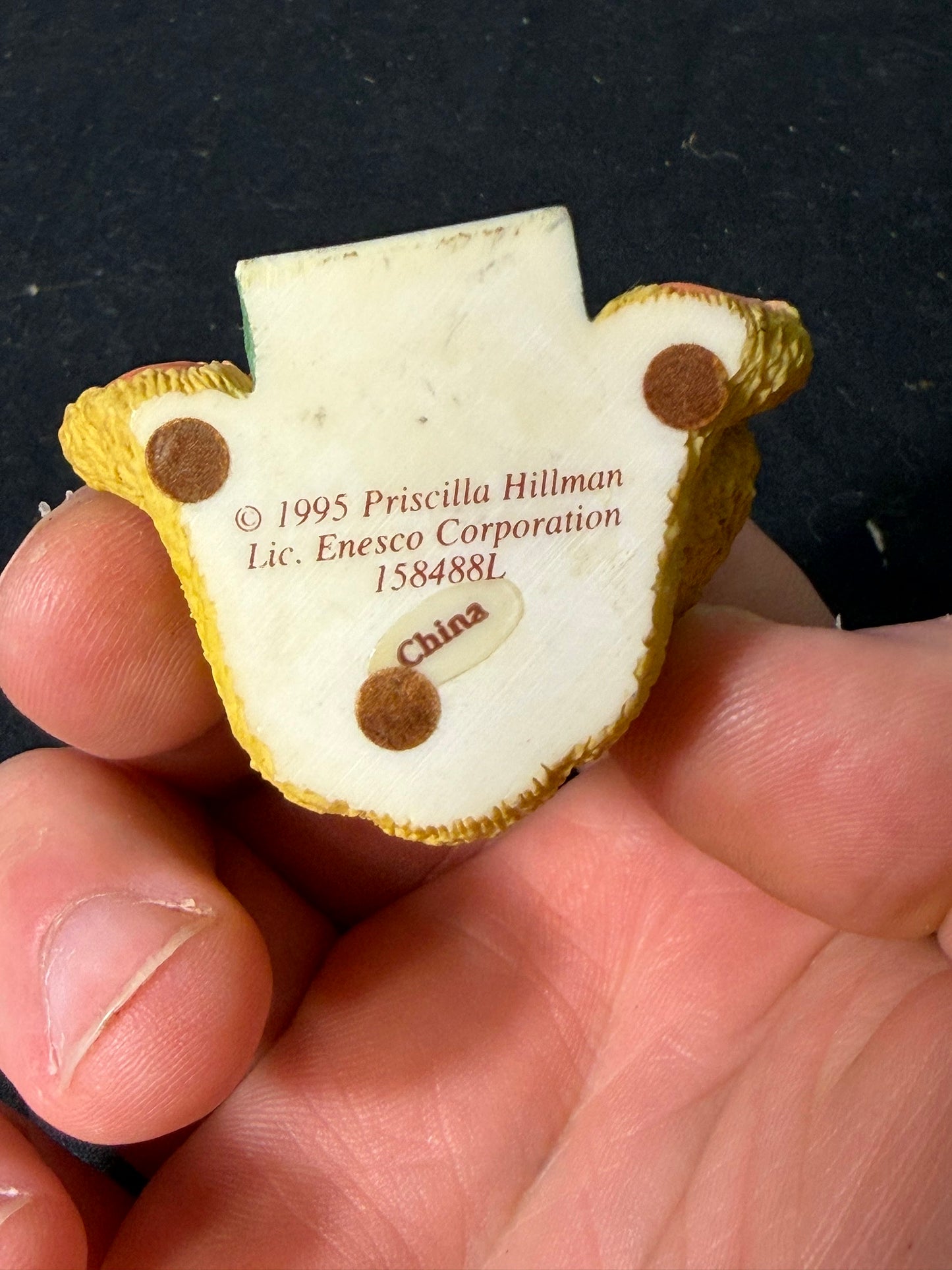 Enesco Corporation Priscilla Hillman Resin Figurine Bear with Block