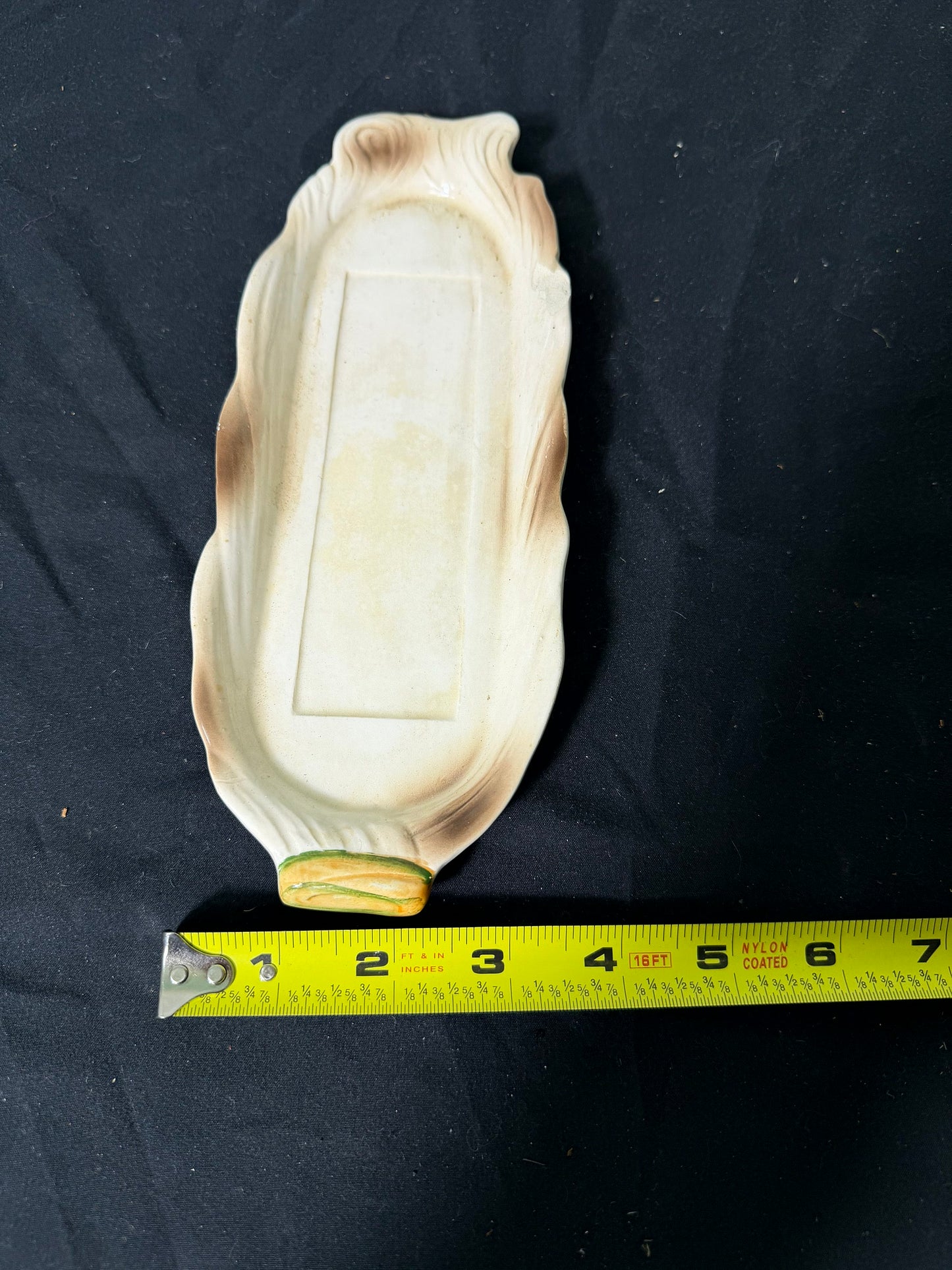 Ceramic Decorative Tray - Green and Brown Accents - Approx. 10 inches