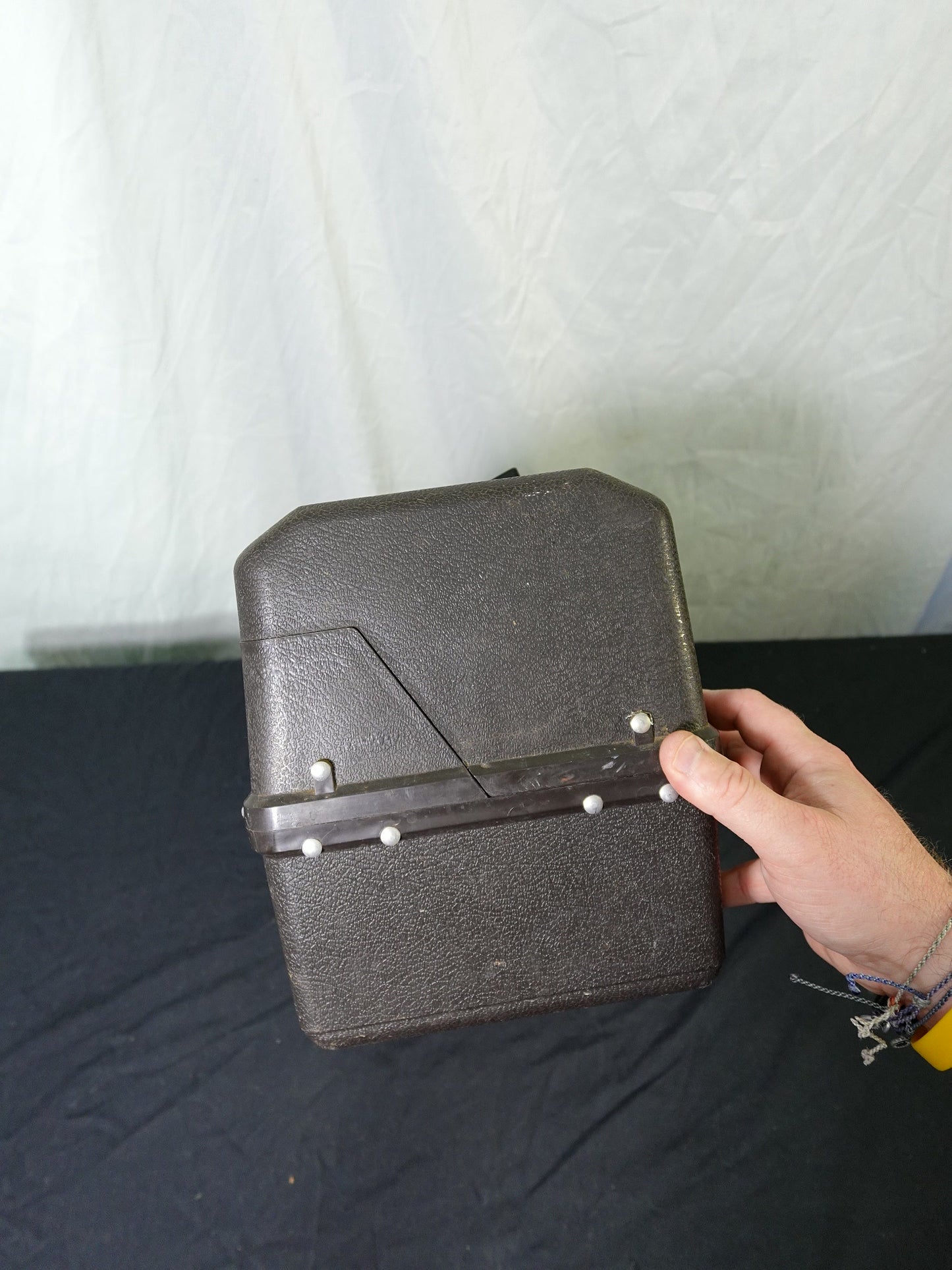 Vintage Old Pal Plastic Tackle Box Black 2 Trays PF-4000
