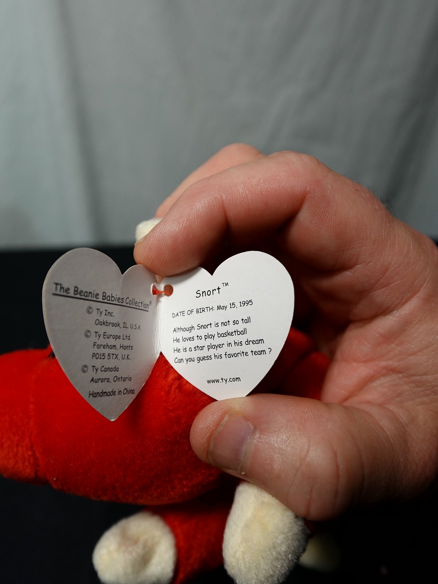 Ty Beanie Baby Snort Red Bull Plush Toy
