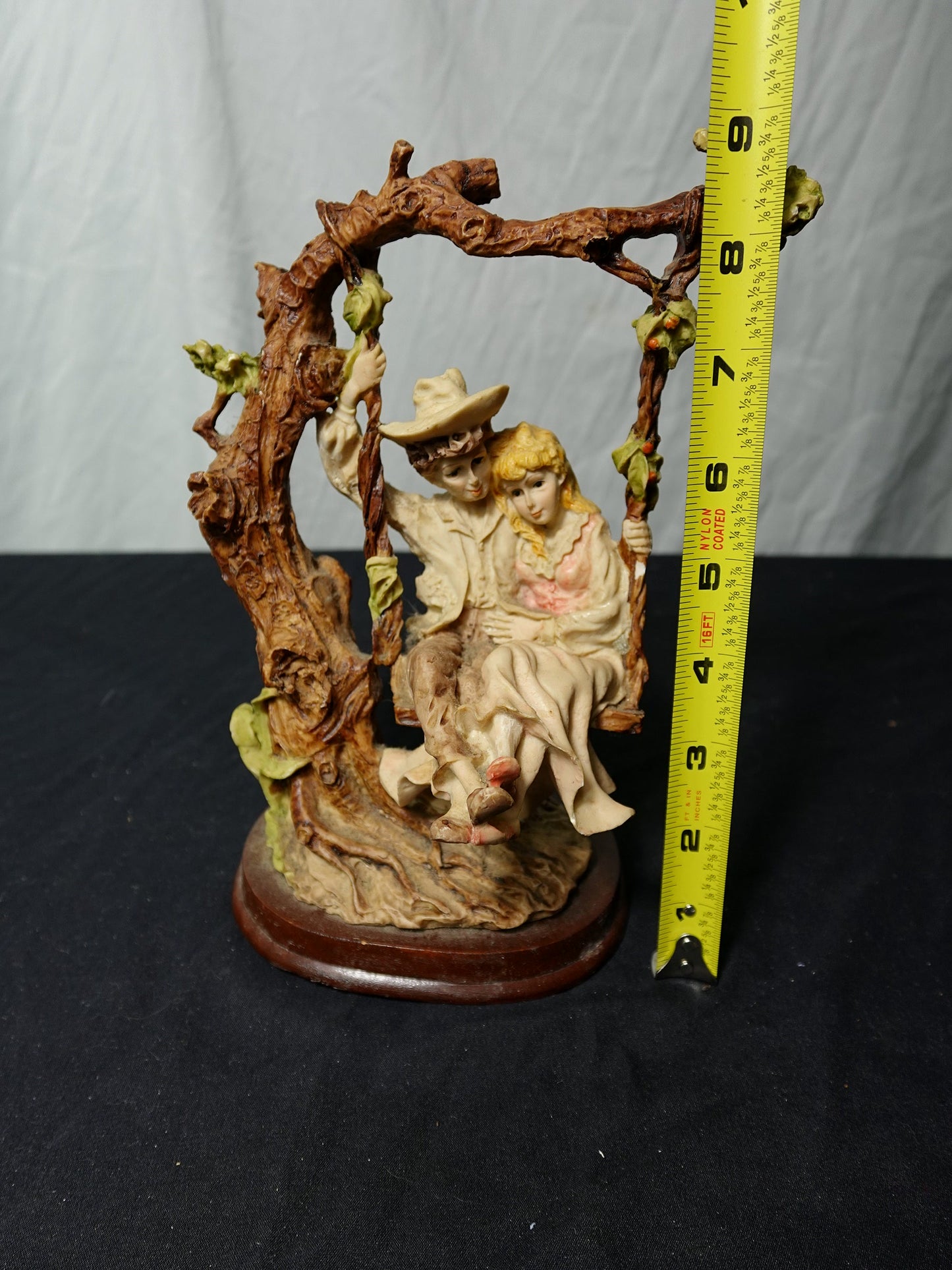 Vintage Romantic Couple on the Tree Swing Figurine by SATIS-5 S