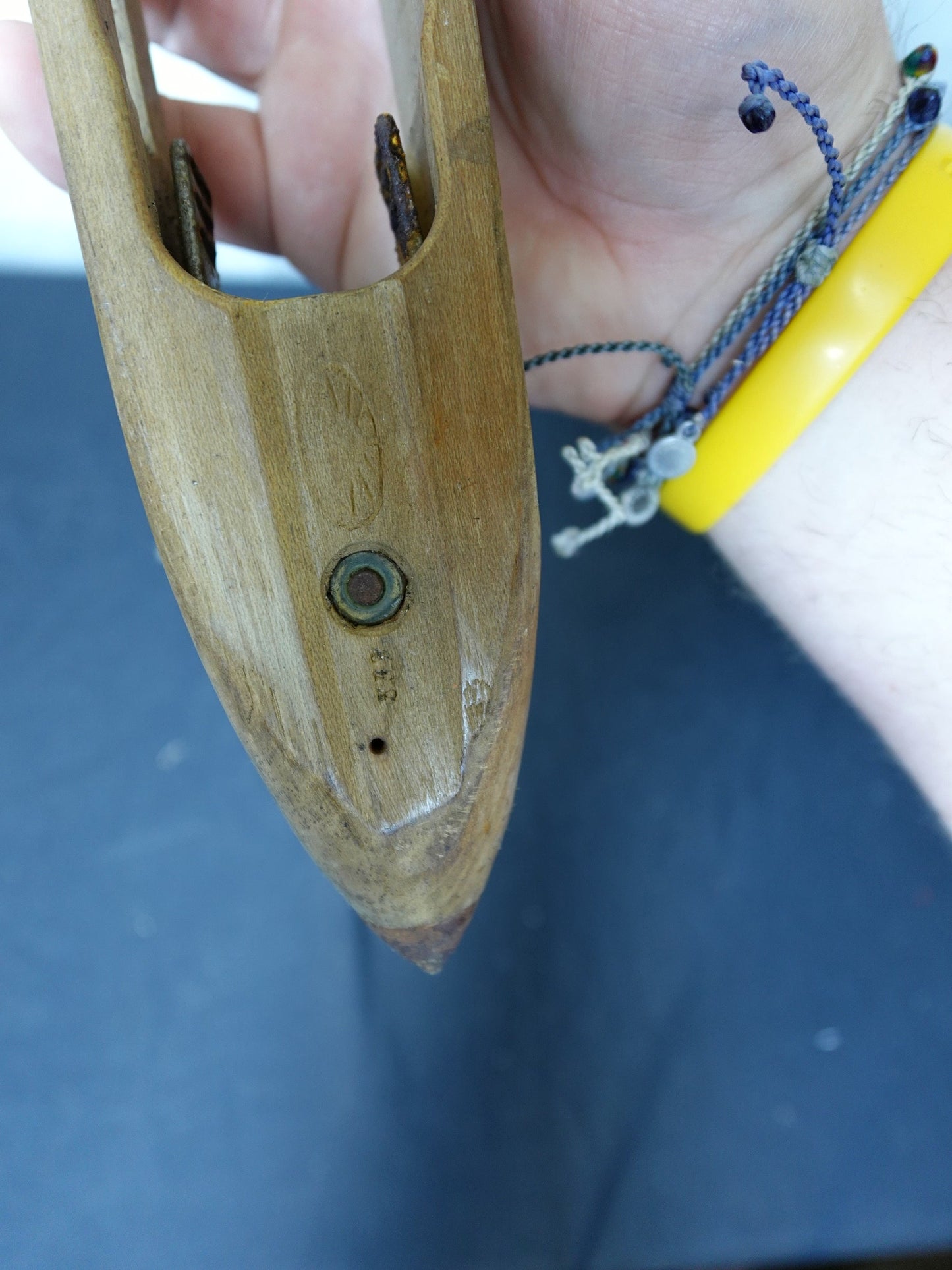 Wooden Loom Shuttle with Thread
