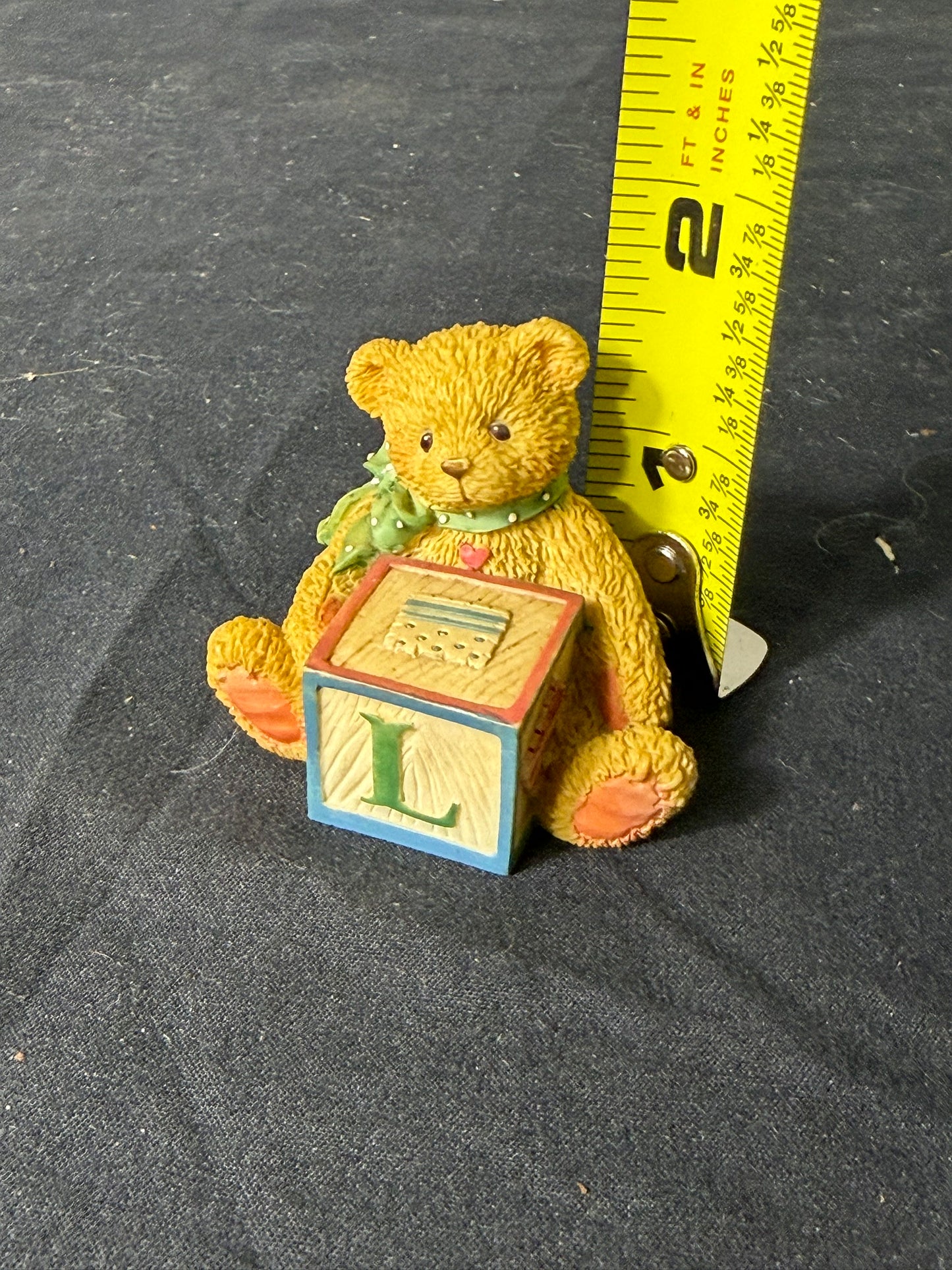 Enesco Corporation Priscilla Hillman Resin Figurine Bear with Block