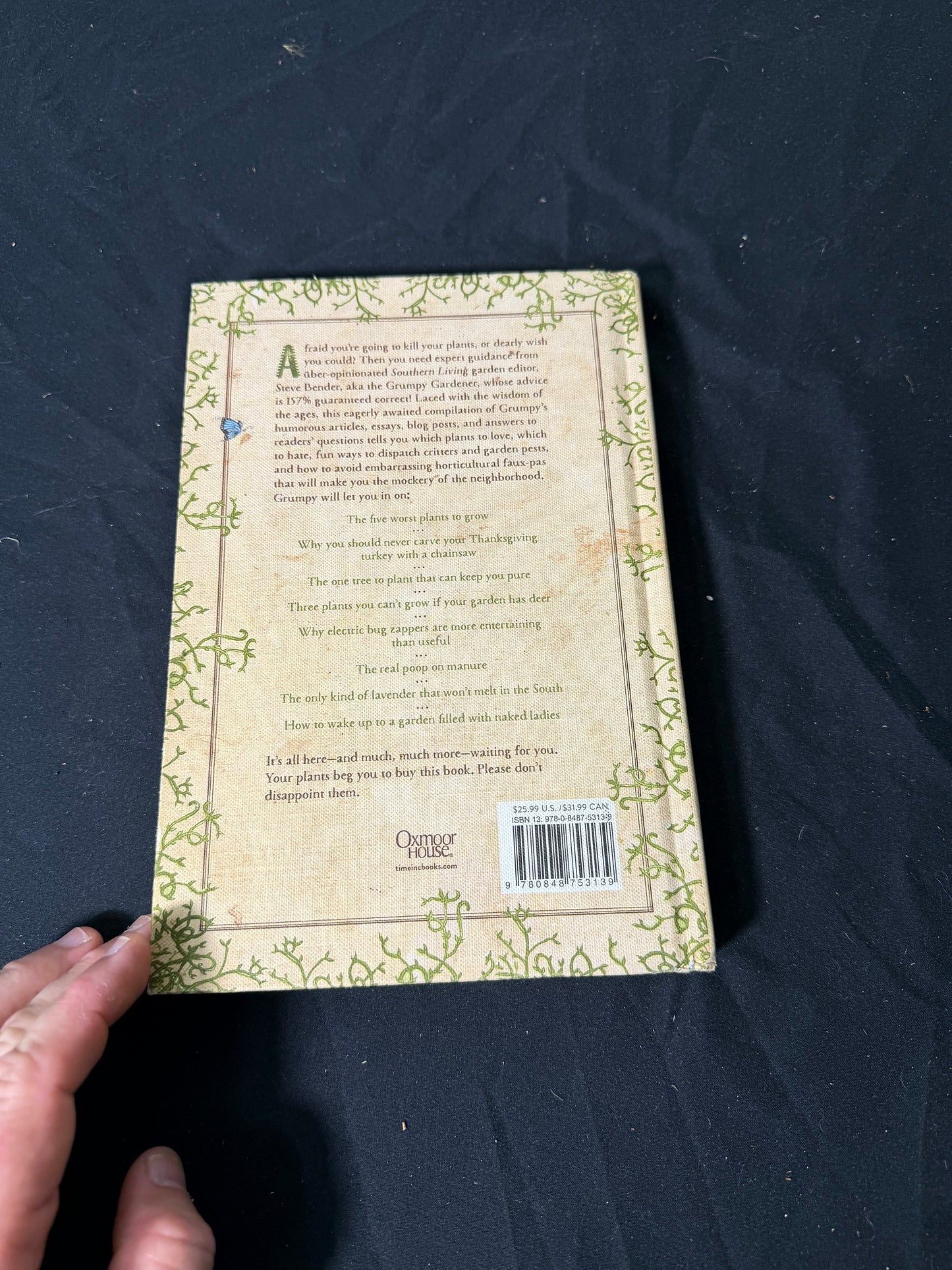 Oxmoor House The Grumpy Gardener Hardcover Book