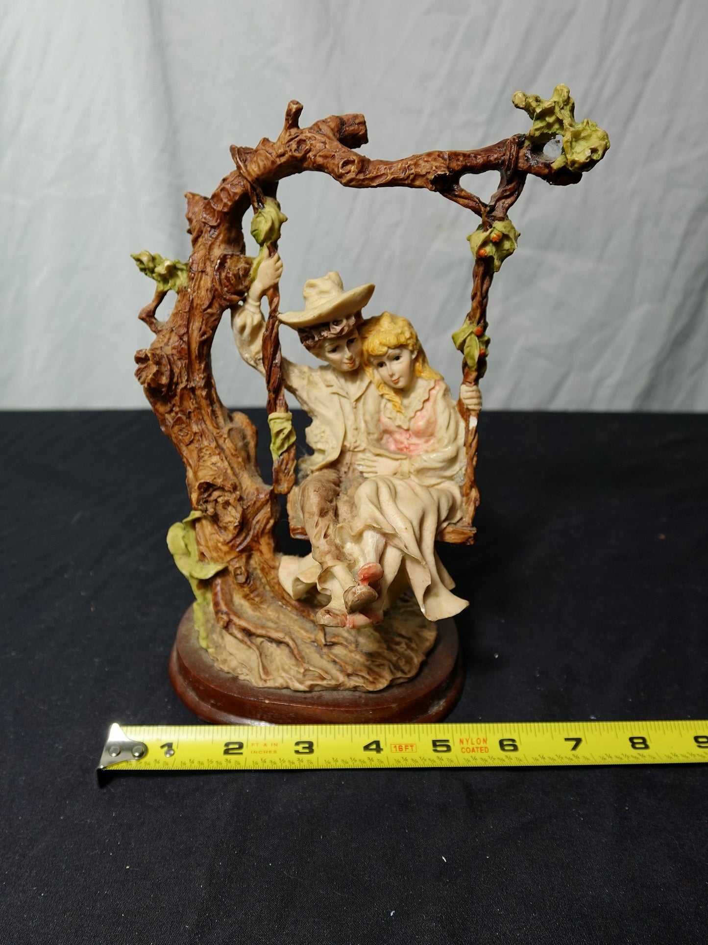 Vintage Romantic Couple on the Tree Swing Figurine by SATIS-5 S