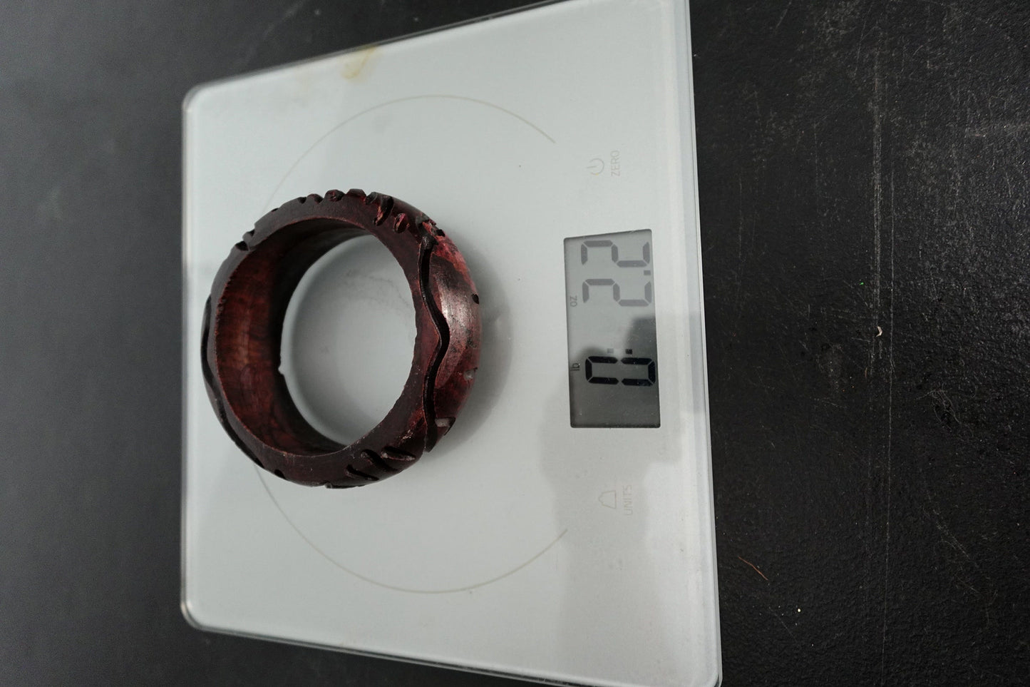 Carved Wooden Bangle Bracelet - 3 inches Diameter