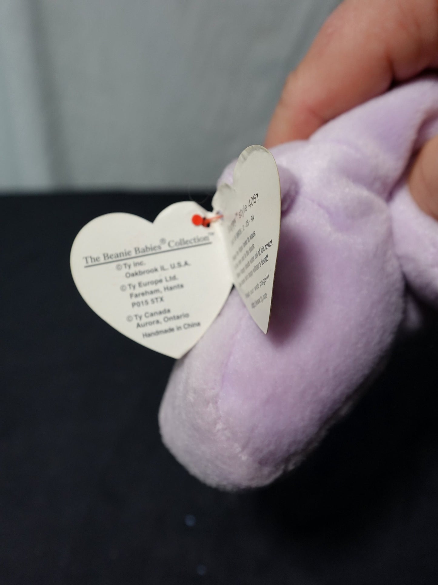 Ty Inc Happy the Hippo Beanie Babies Polyester Fiber Plush Toy