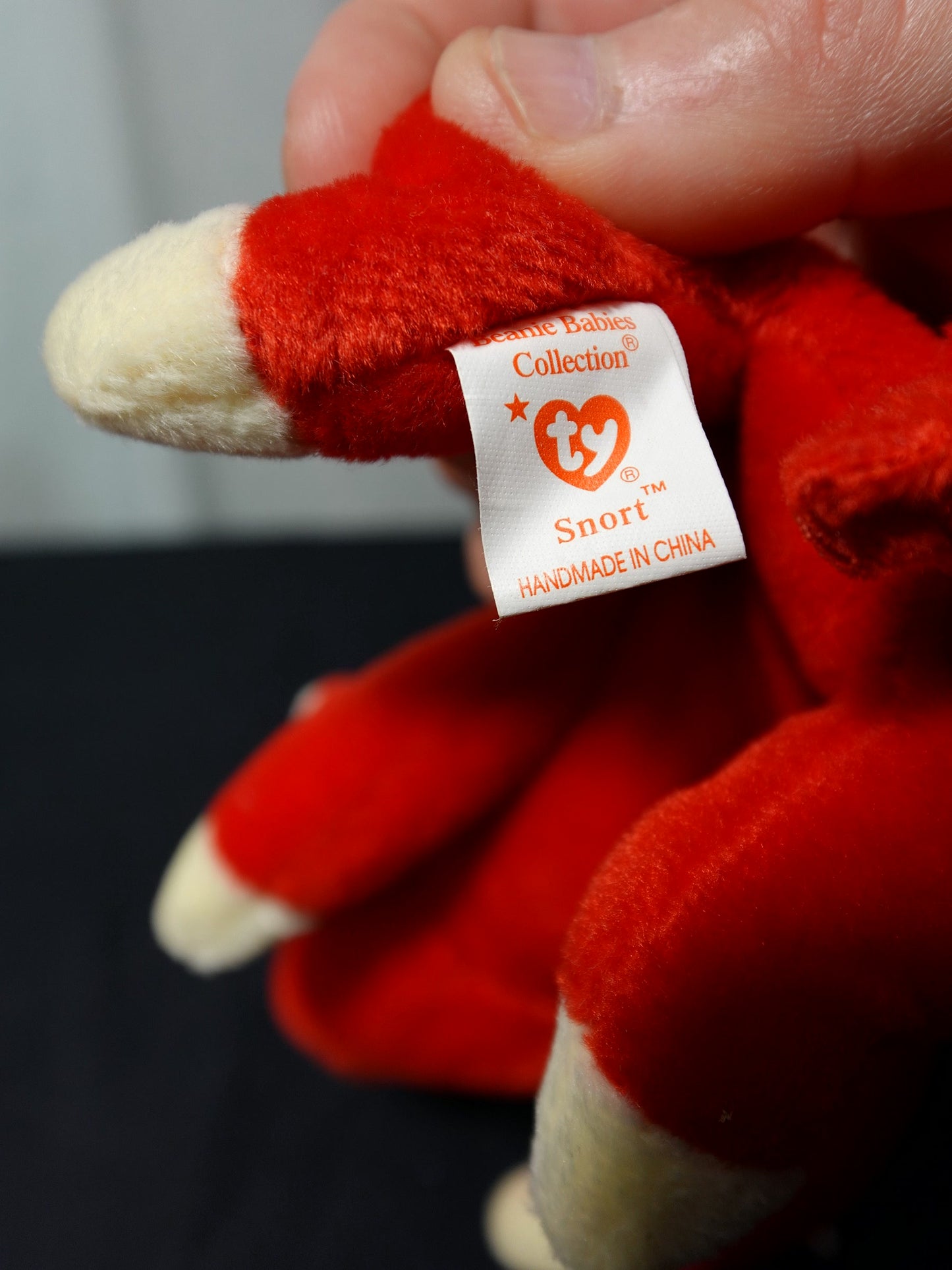 Ty Beanie Baby Snort Red Bull Plush Toy